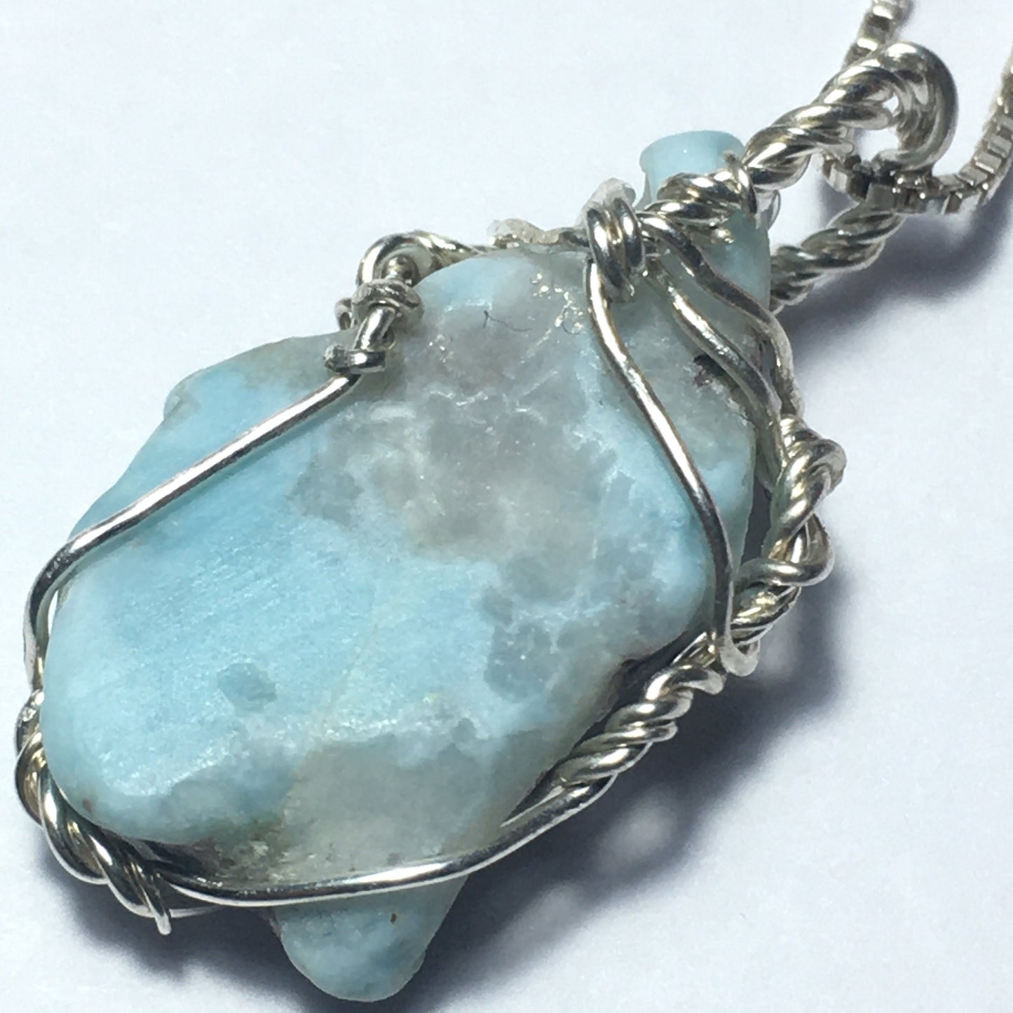 Larimar and Silver Pendant