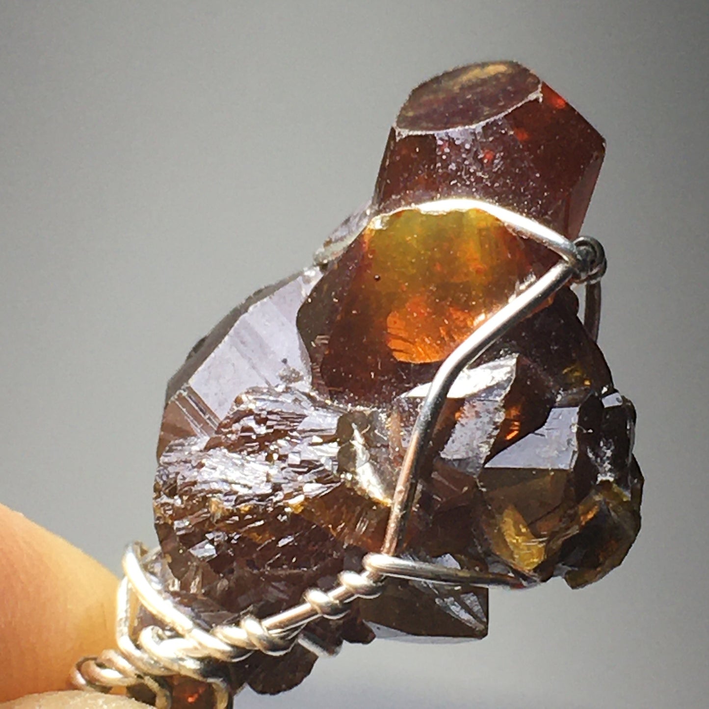 Red Zincite Crystal Pendant Silesia Poland