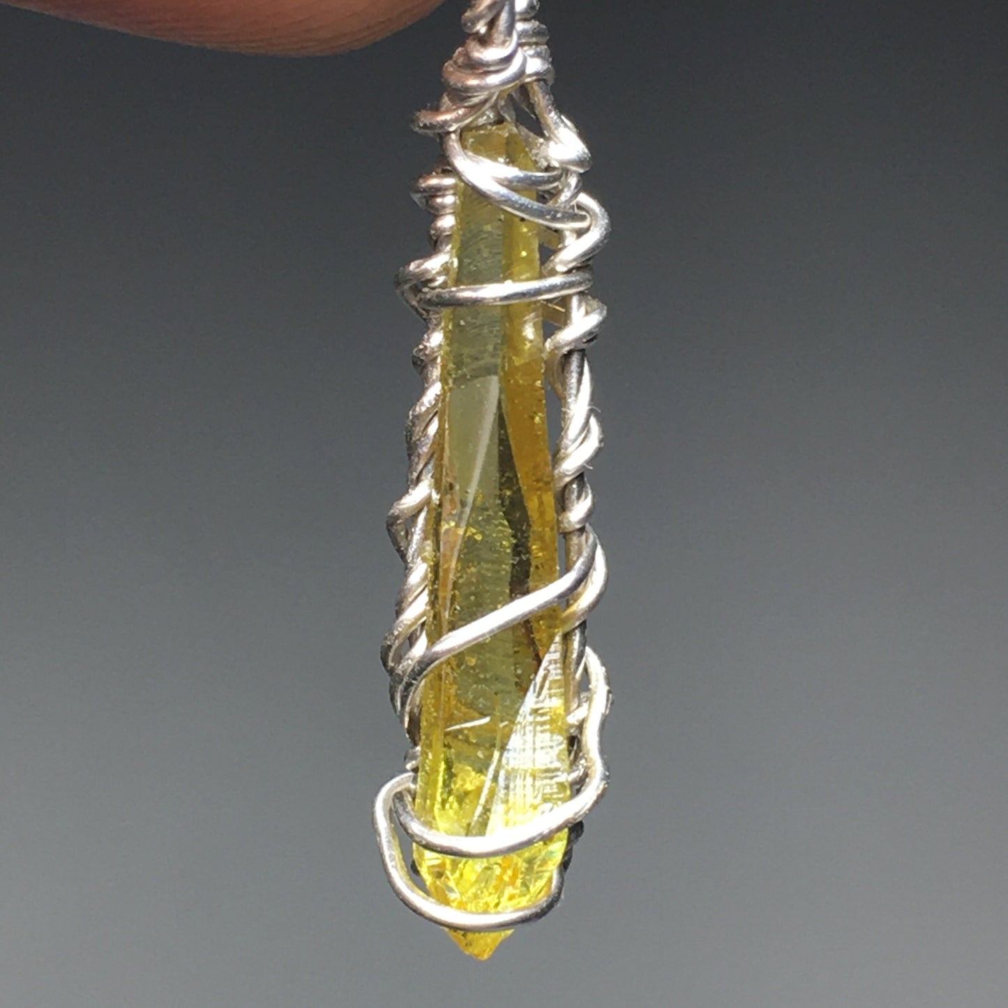 Yellow Zincite 925 Sterling Silver Crystal Pendant