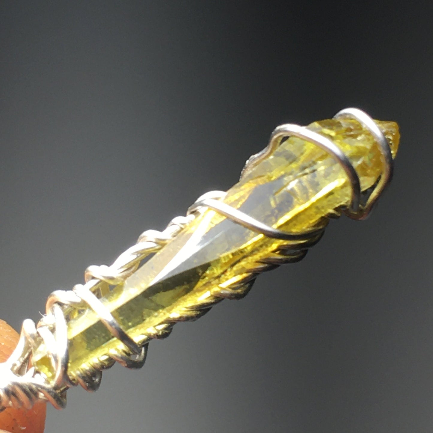 Yellow Zincite 925 Sterling Silver Crystal Pendant