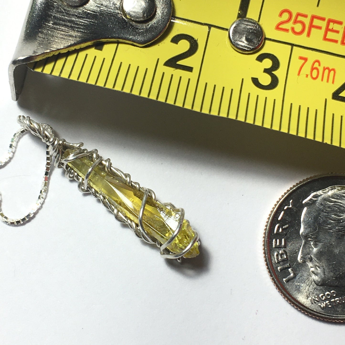 Yellow Zincite 925 Sterling Silver Crystal Pendant
