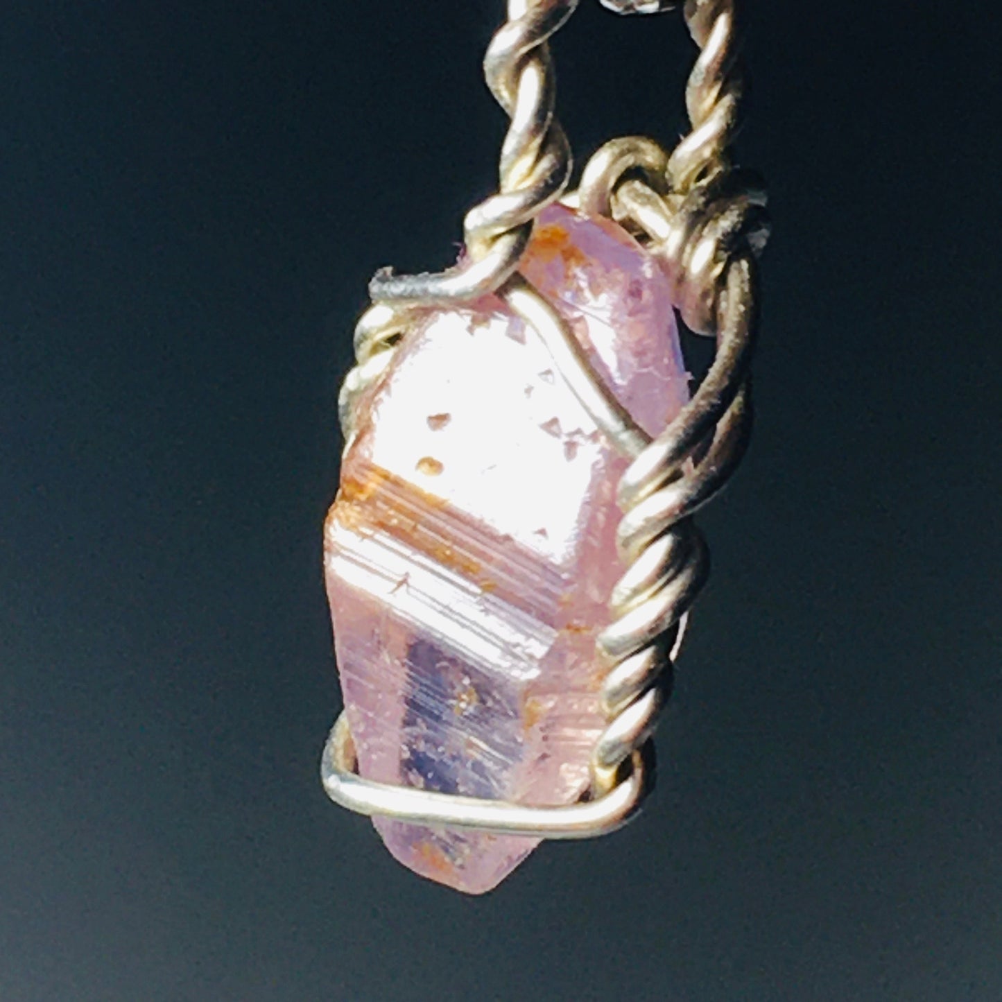 Sapphire Pendant 925 Silver Necklace(Natural Pink)