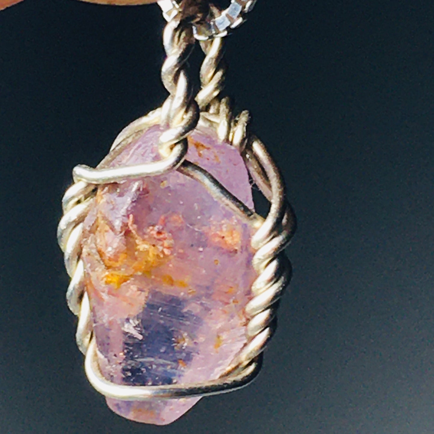 Sapphire Pendant 925 Silver Necklace(Natural Pink)