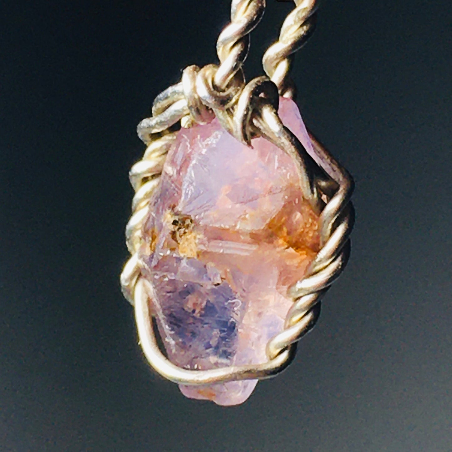 Sapphire Pendant 925 Silver Necklace(Natural Pink)