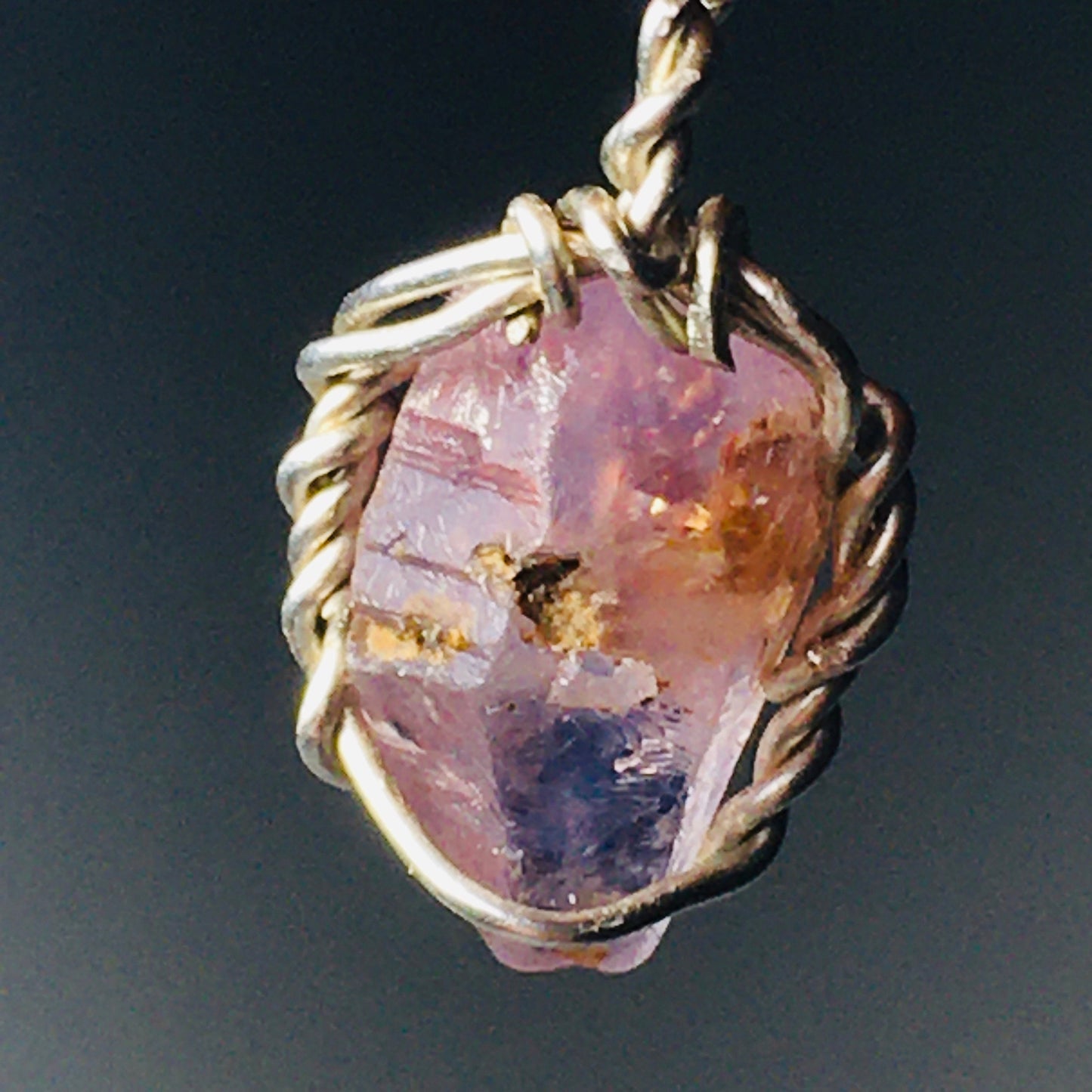 Sapphire Pendant 925 Silver Necklace(Natural Pink)