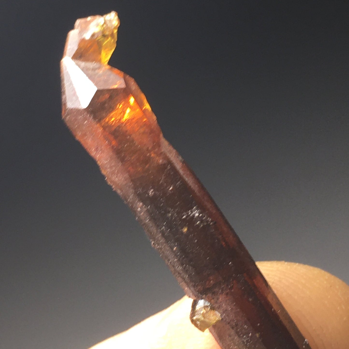 Big Red Orange and Black Zincite Crystal Point