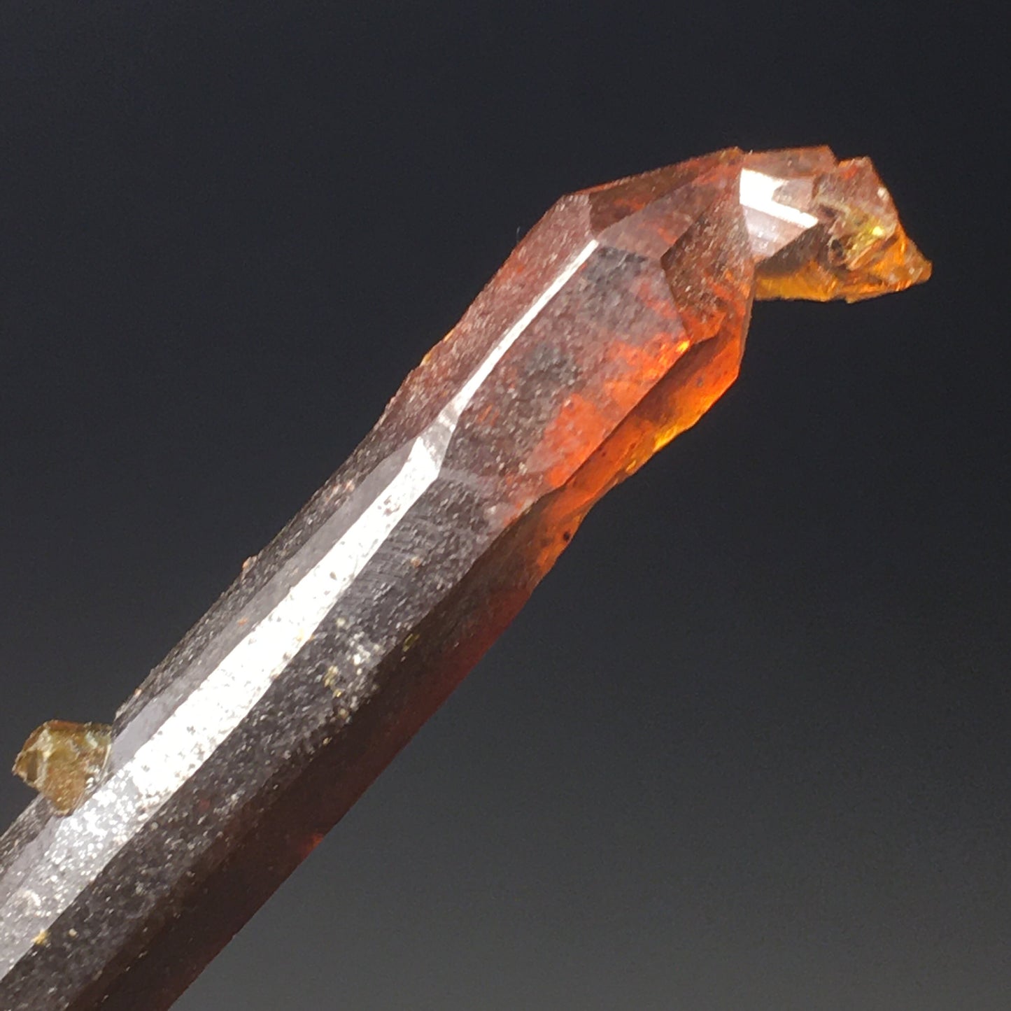 Big Red Orange and Black Zincite Crystal Point