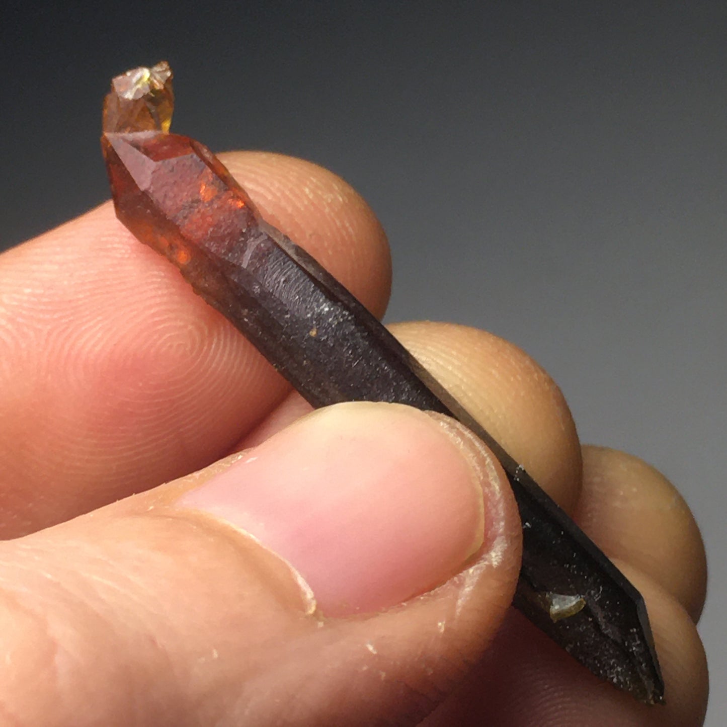 Big Red Orange and Black Zincite Crystal Point