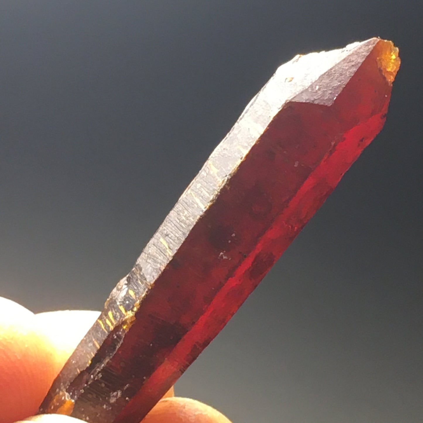 STUNNING Fire-Red ZINCITE Crystal Point