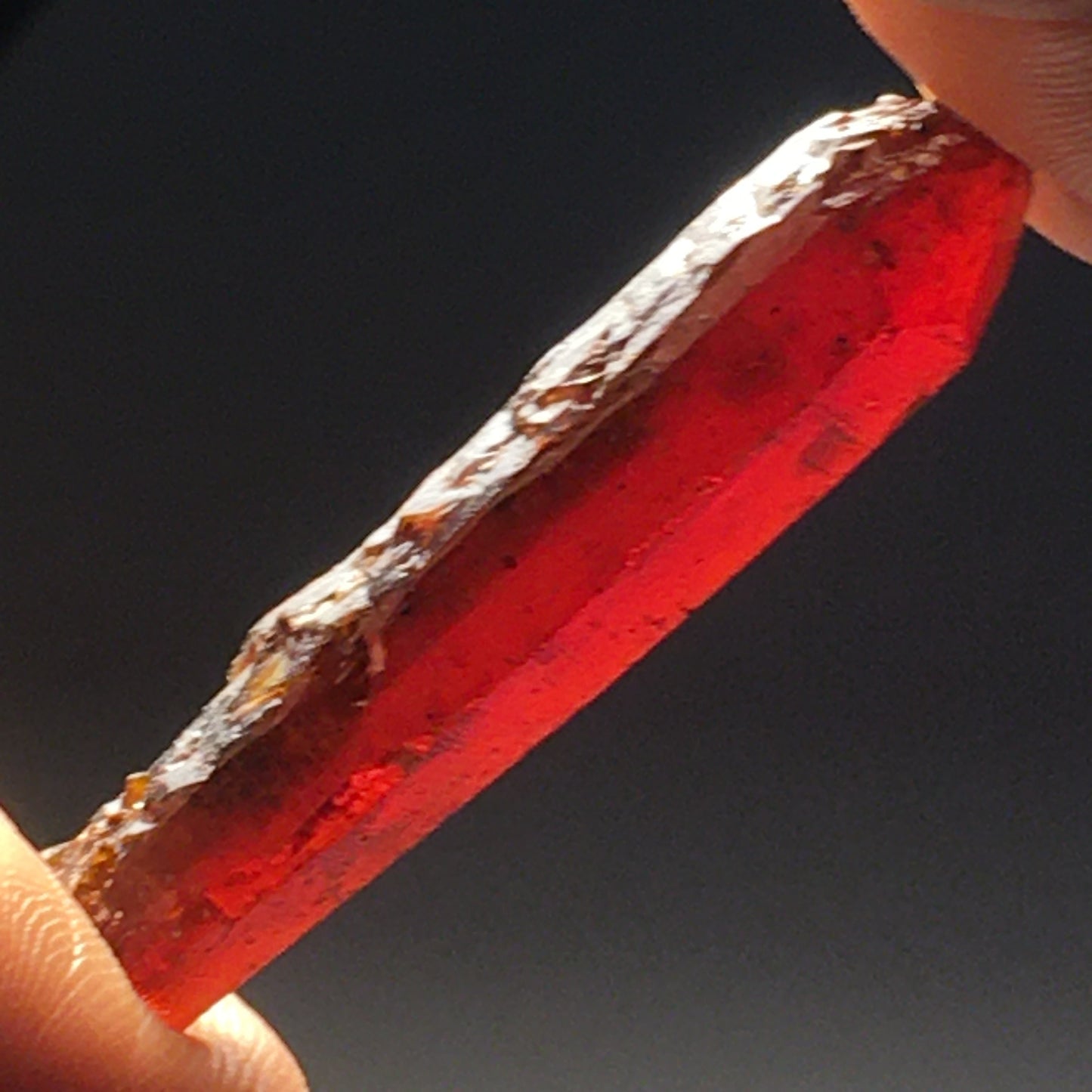 STUNNING Fire-Red ZINCITE Crystal Point