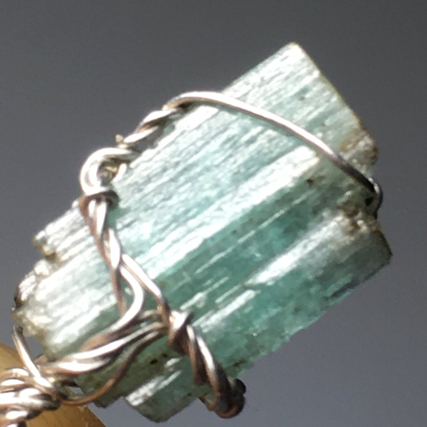 Natural Emerald 925 Silver Wire-Wrap Pendant