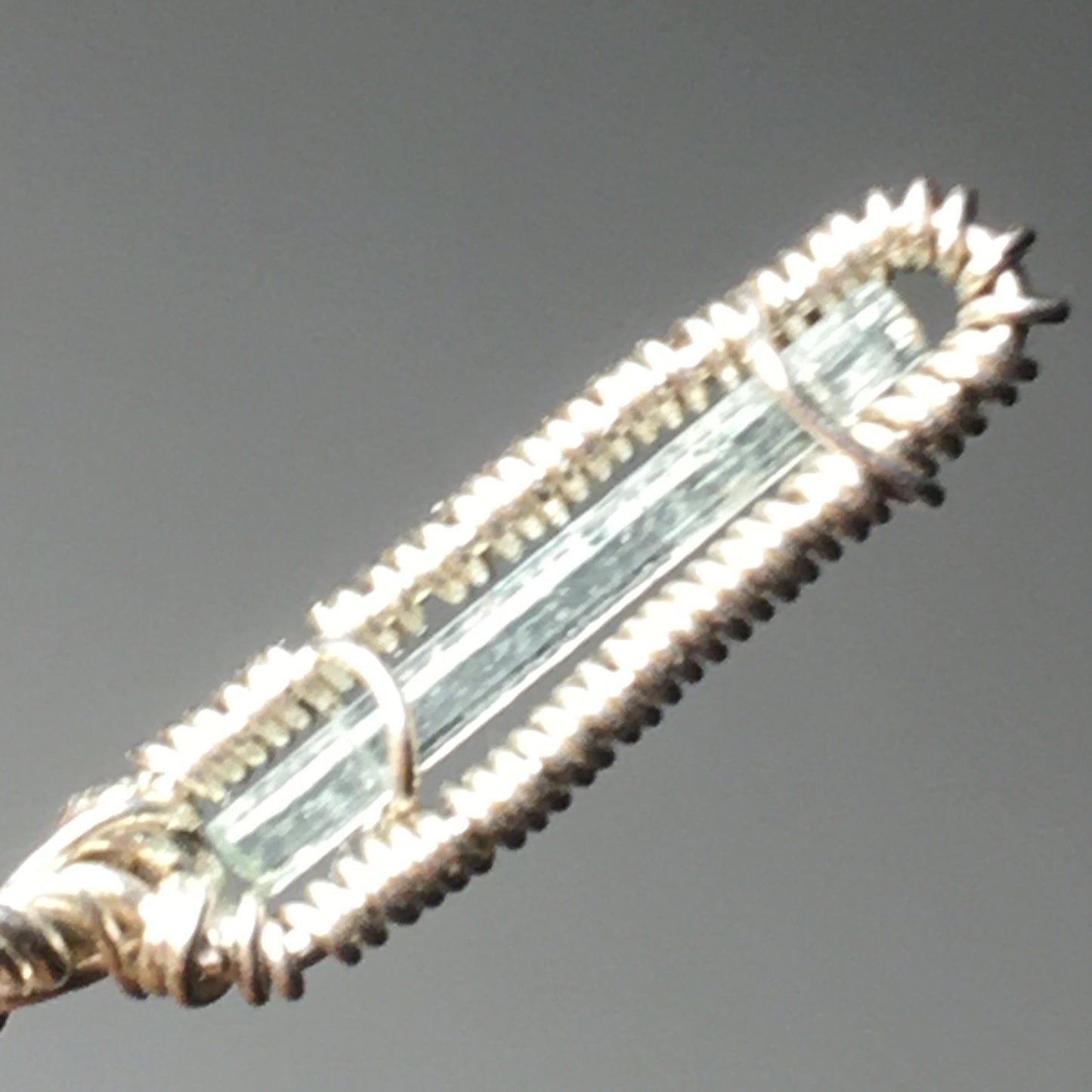 Natural Emerald Silver Wire-Wrap Pendant on Sterling Silver Chain