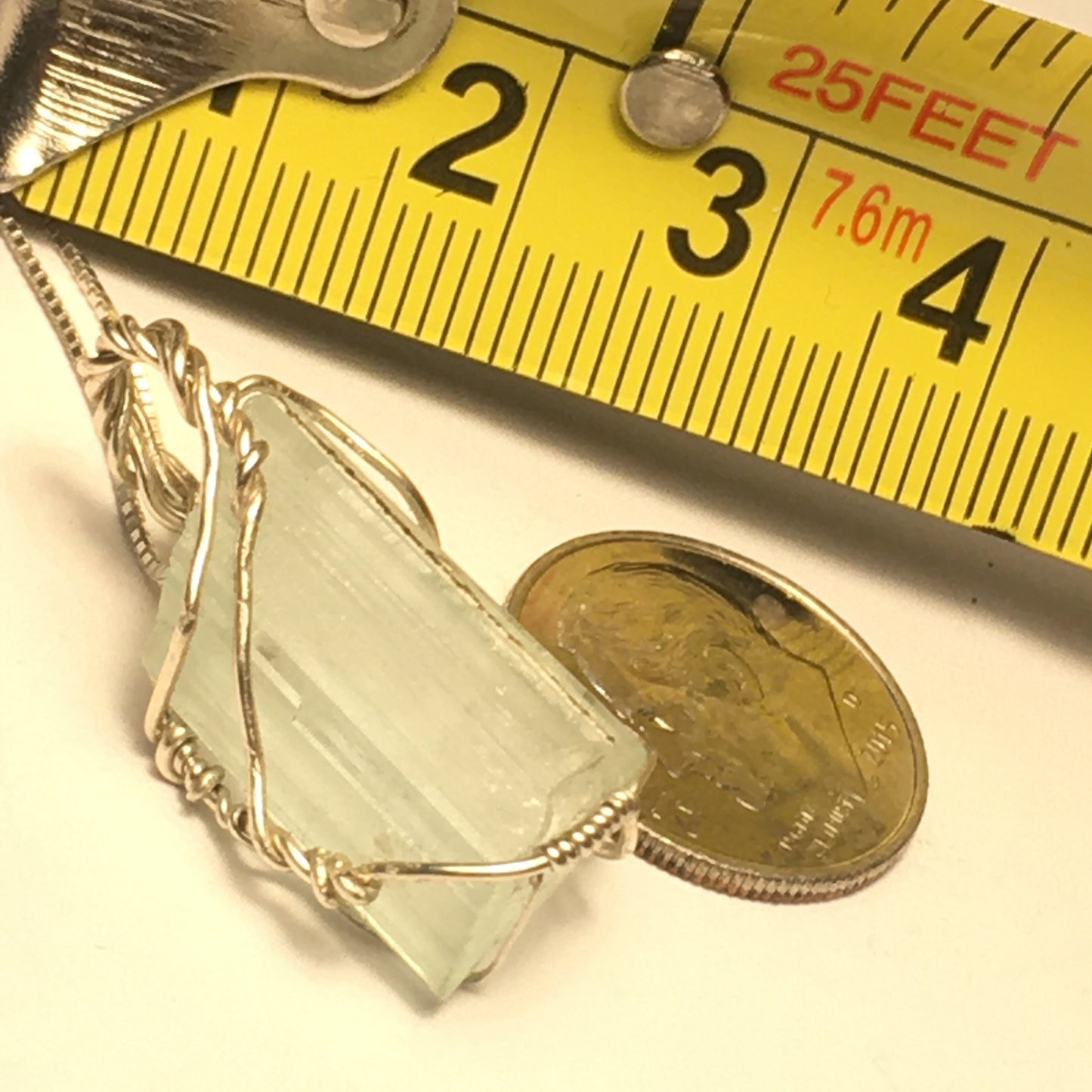 Gem Aquamarine and Silver Pendant