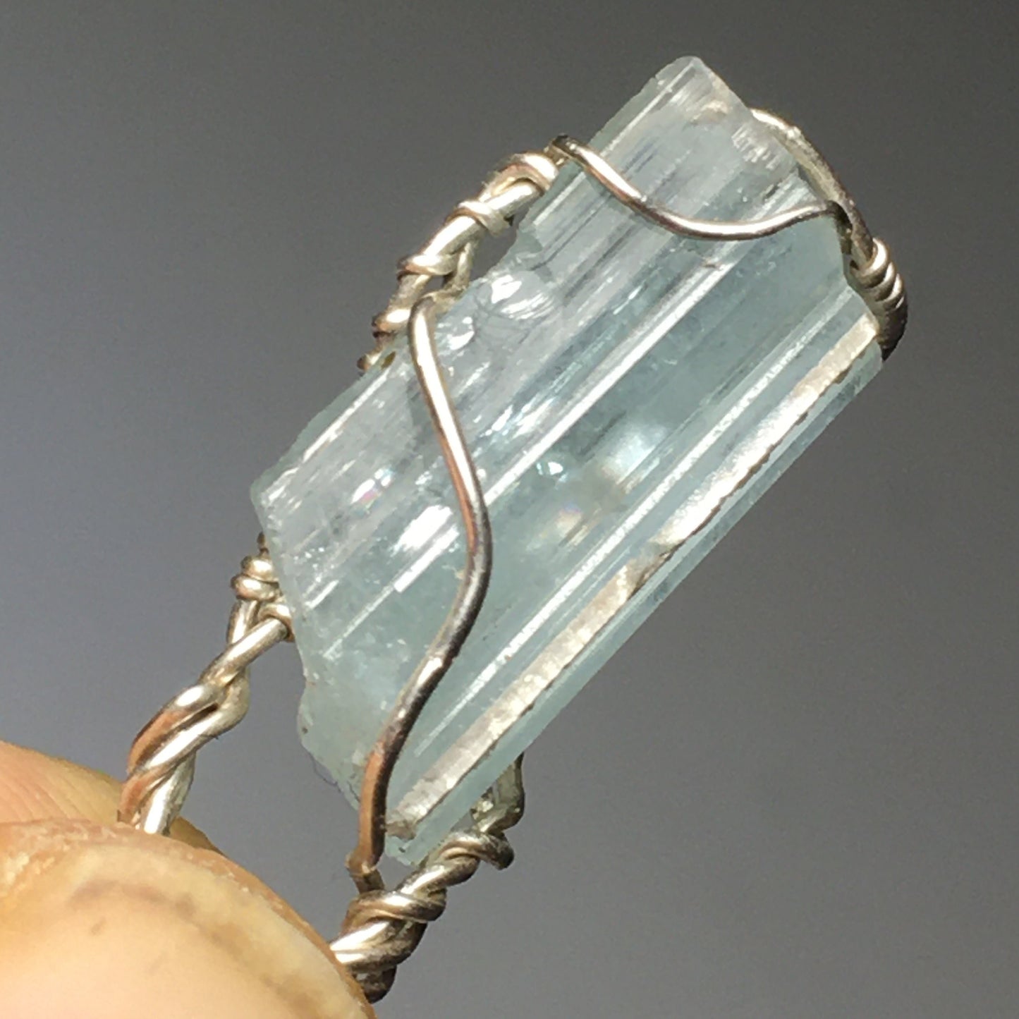 Gem Aquamarine and Silver Pendant