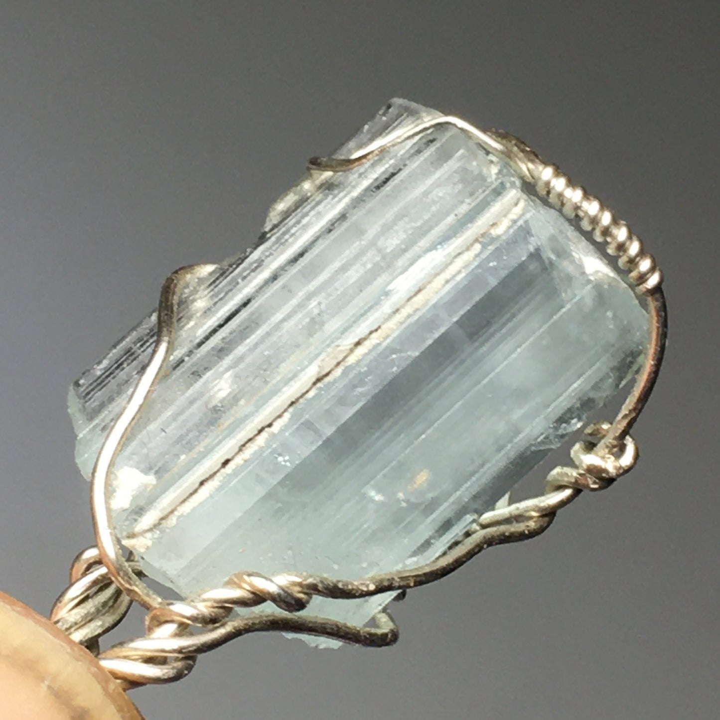 Gem Aquamarine and Silver Pendant