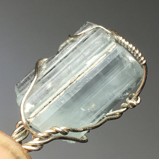 Gem Aquamarine and Silver Pendant