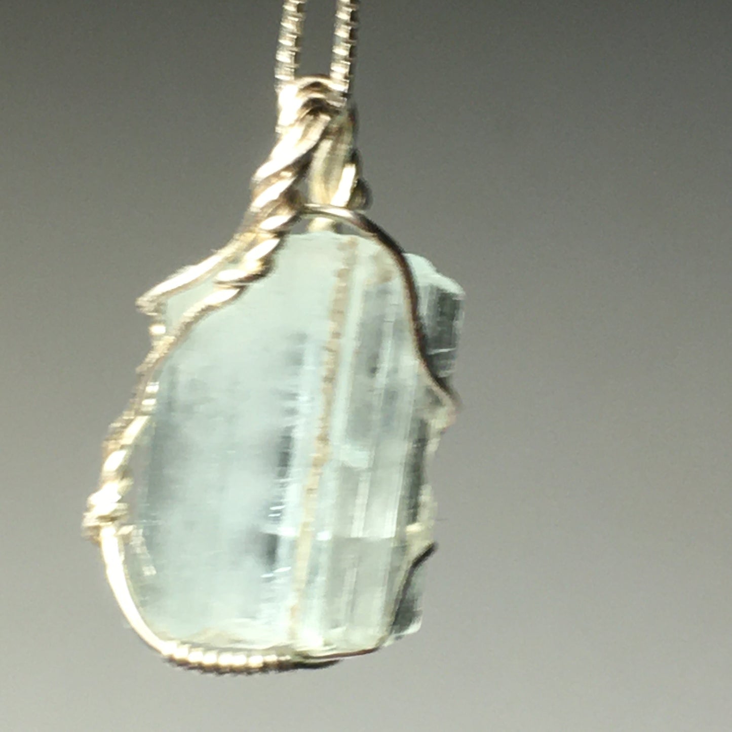 Gem Aquamarine and Silver Pendant