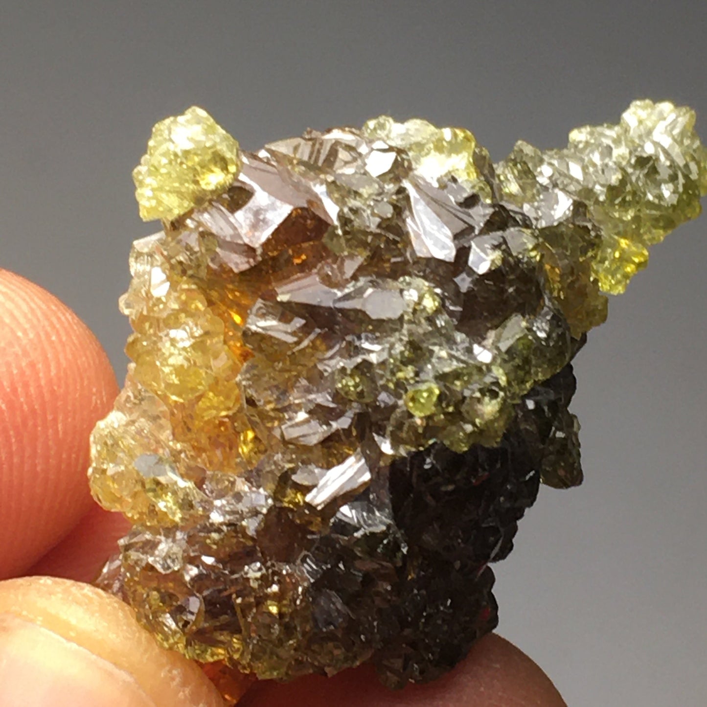 Red Yellow Green Multicolor Zincite Cluster