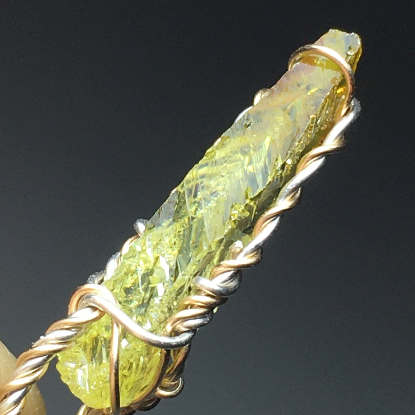 Yellow Zincite and Gold Pendant