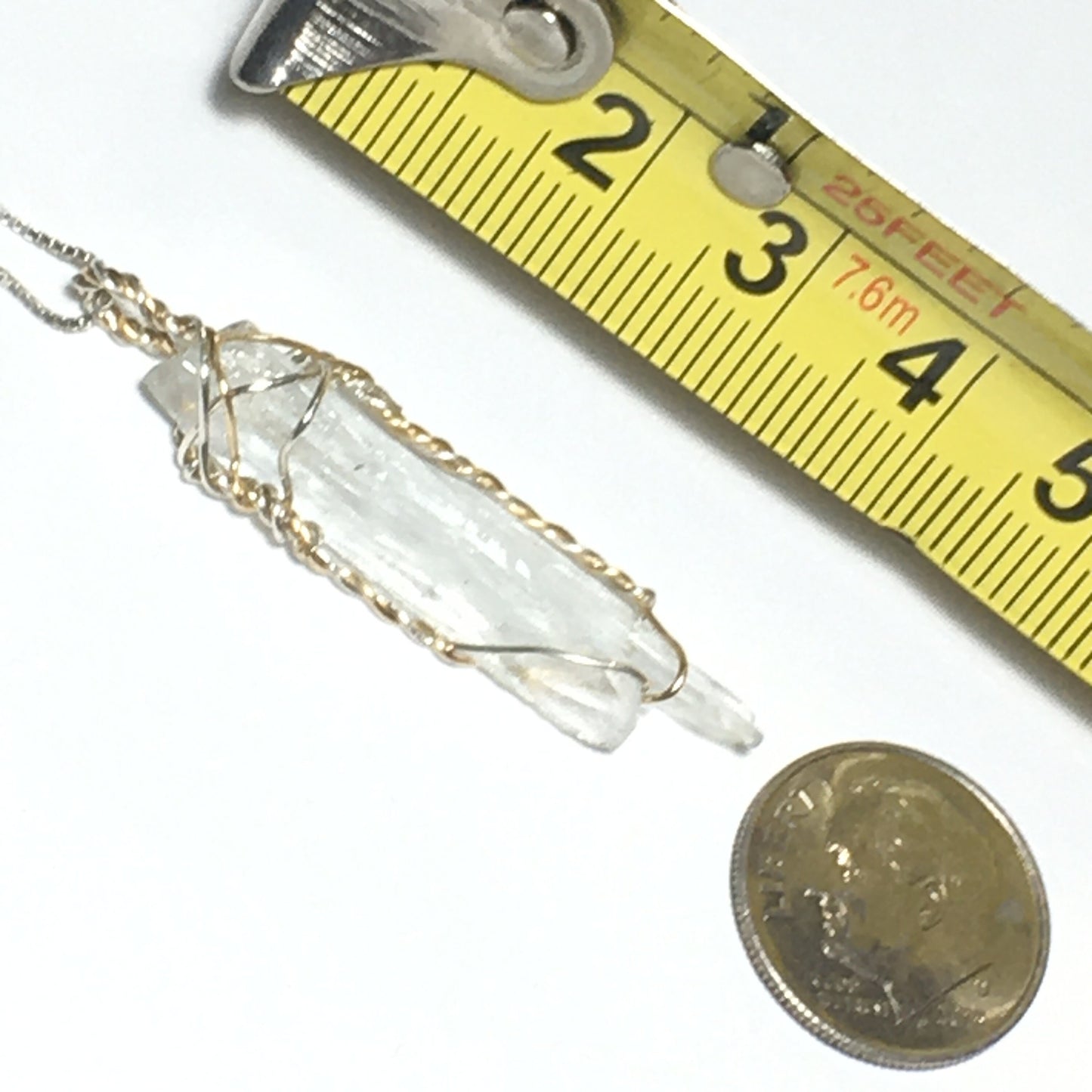 Aquamarine, Silver and Gold Pendant