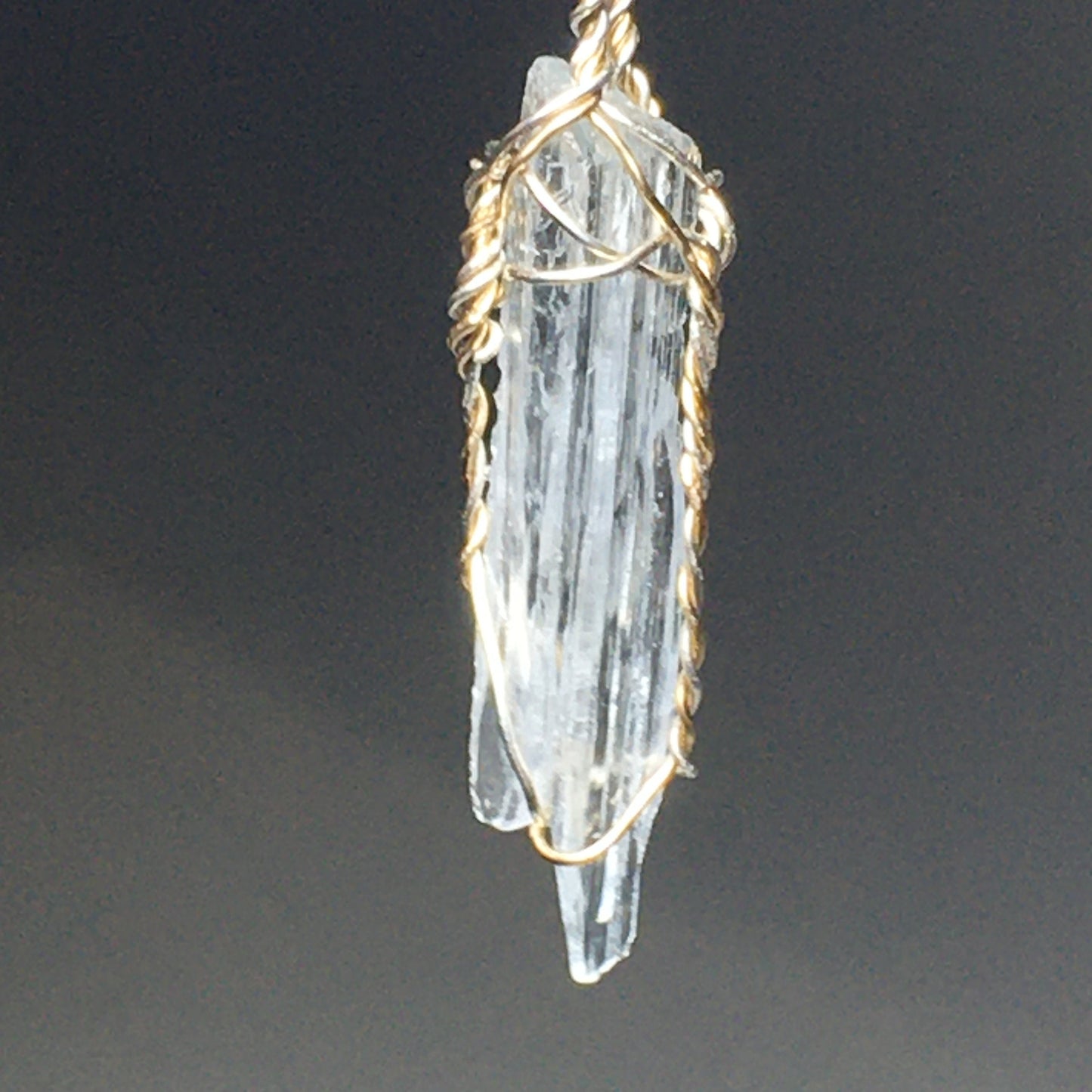 Aquamarine, Silver and Gold Pendant