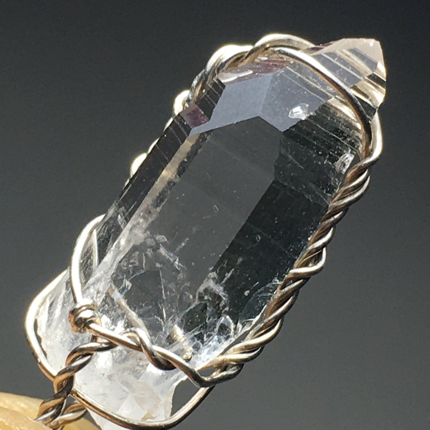 Arkansas Quartz and Silver Pendant