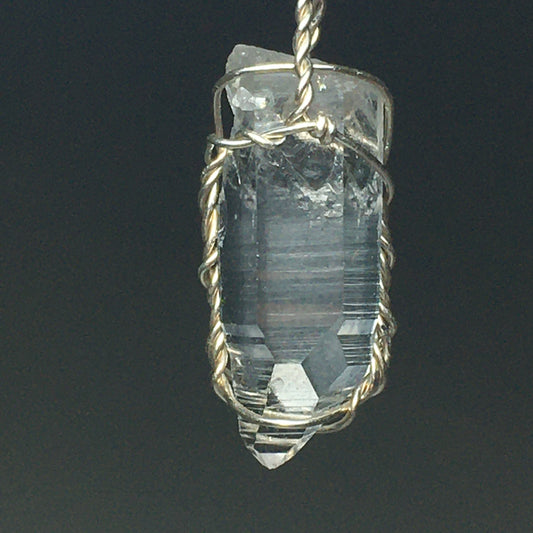 Arkansas Quartz and Silver Pendant