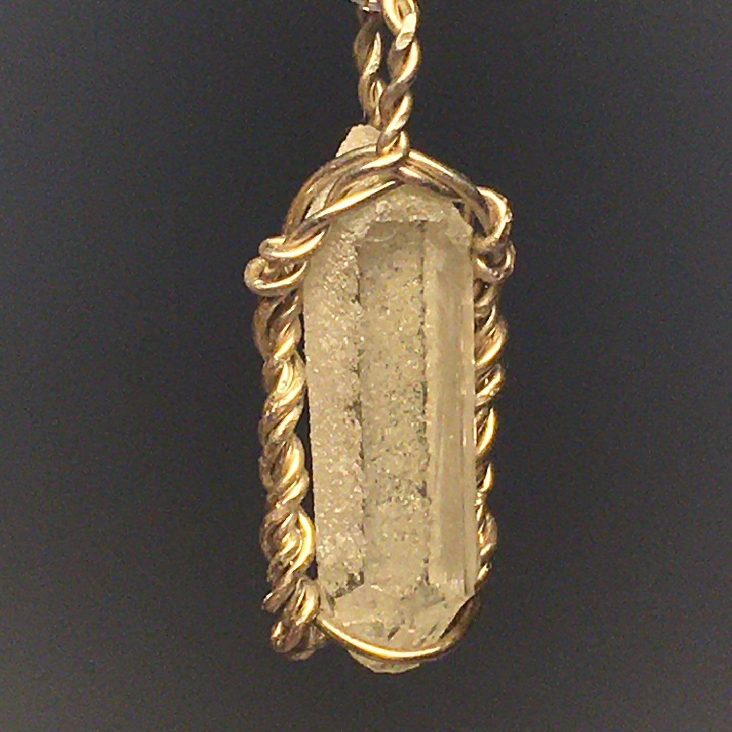 BIG Double-Terminated Clear White Zincite Crystal Pendant (UV REACTIVE)