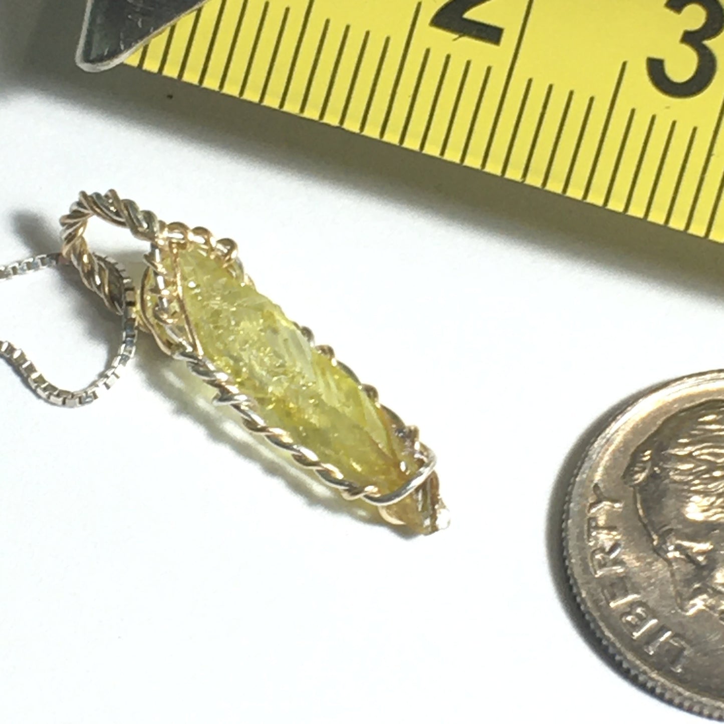 Yellow Zincite and Gold Pendant