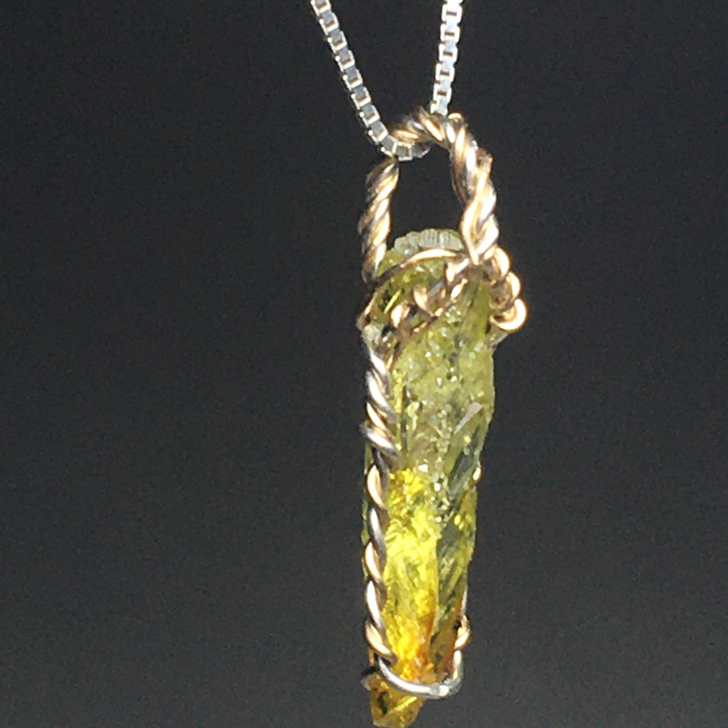 Yellow Zincite and Gold Pendant