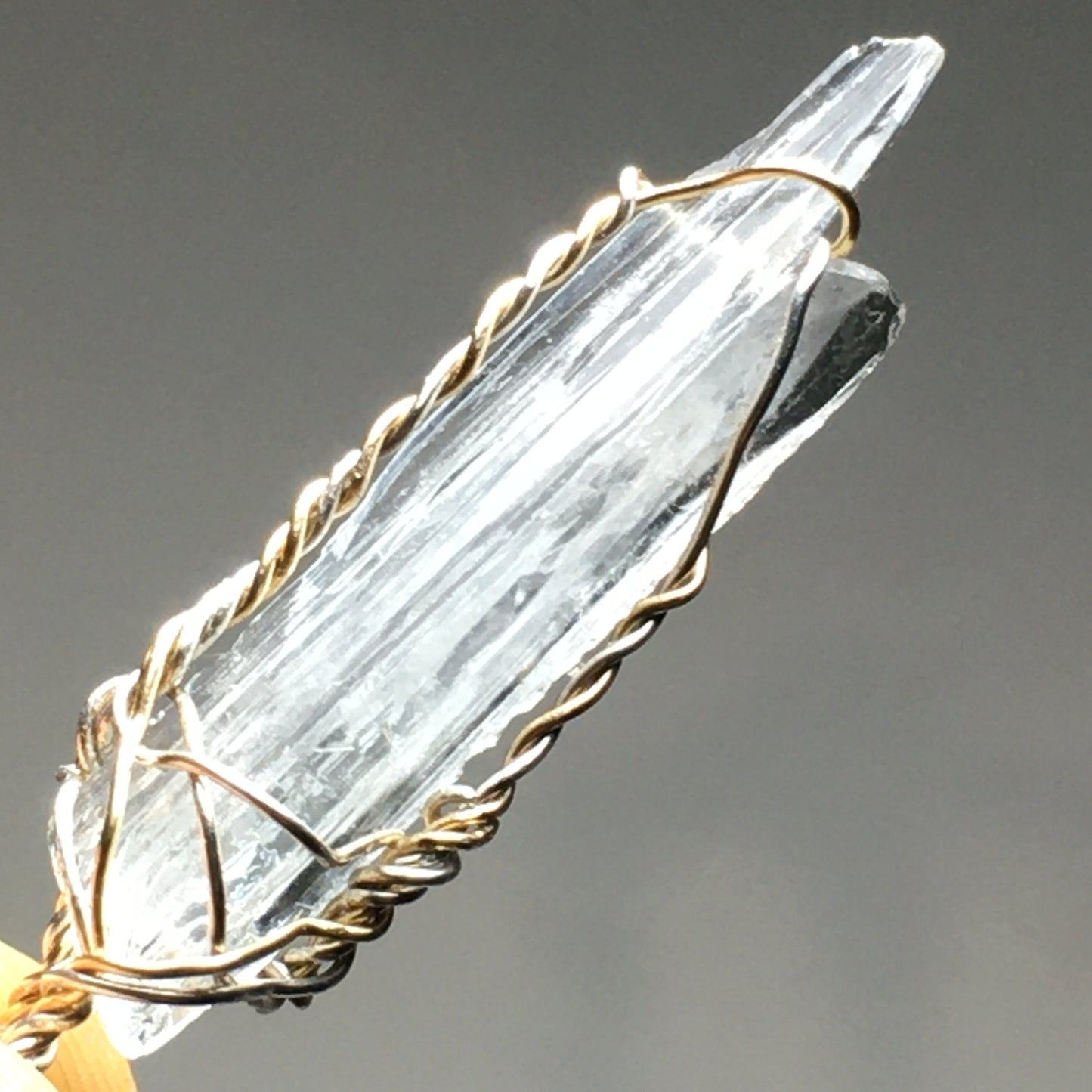 Aquamarine, Silver and Gold Pendant