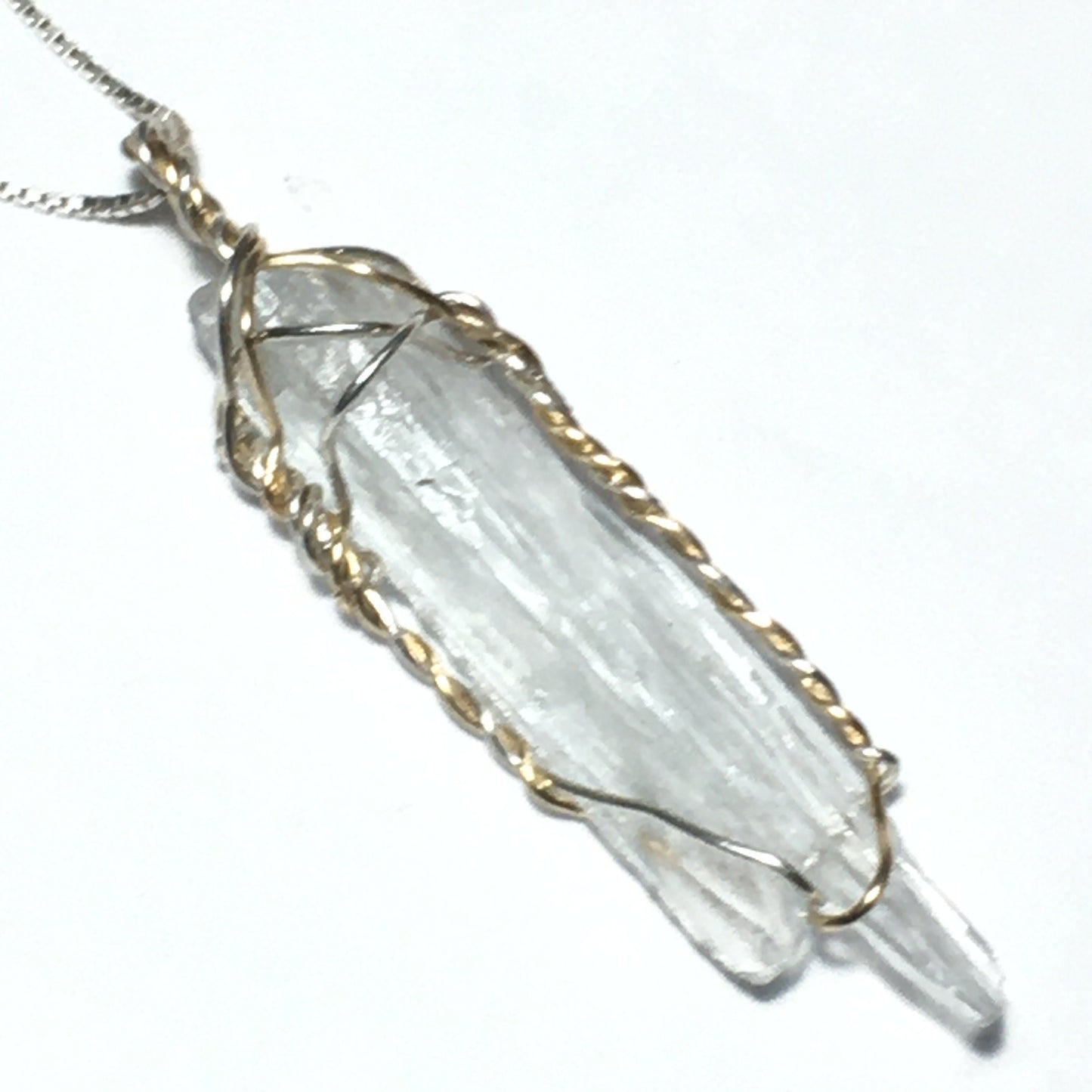 Aquamarine, Silver and Gold Pendant