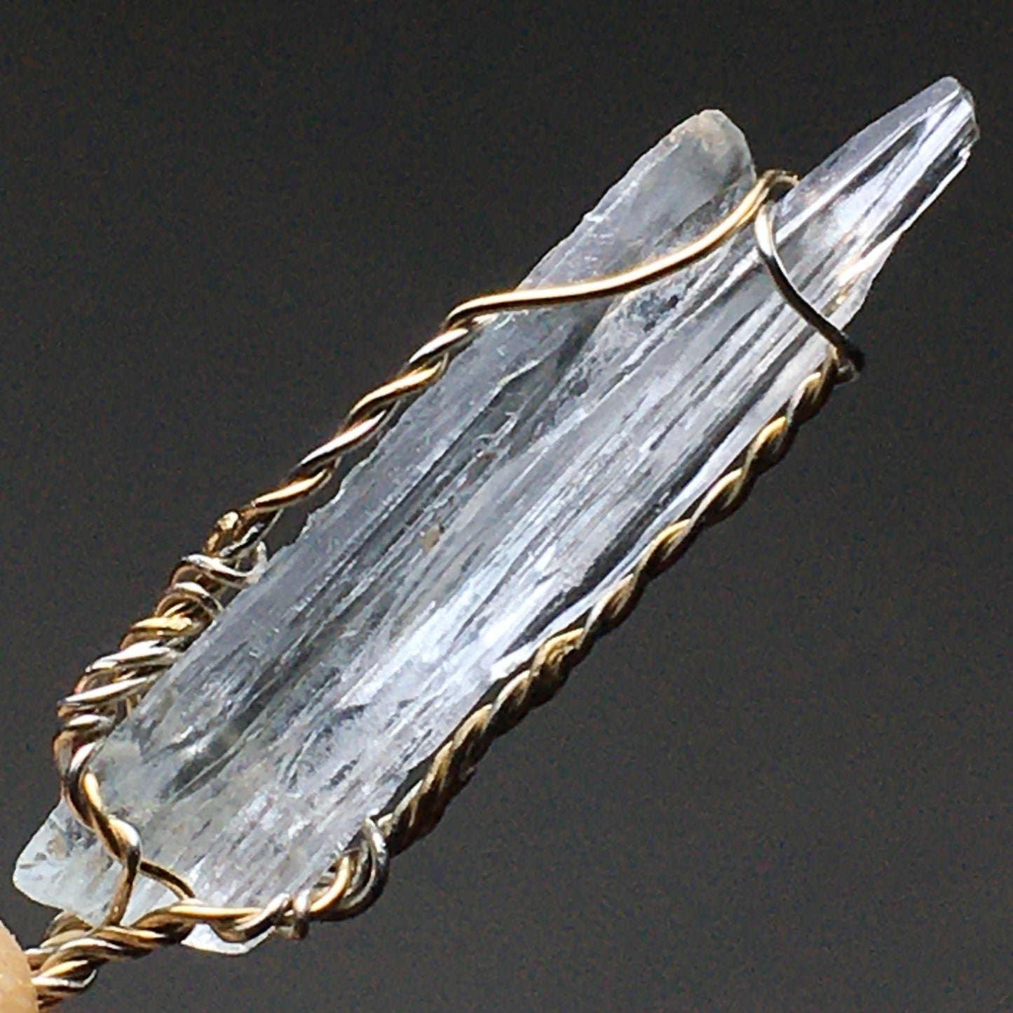Aquamarine, Silver and Gold Pendant
