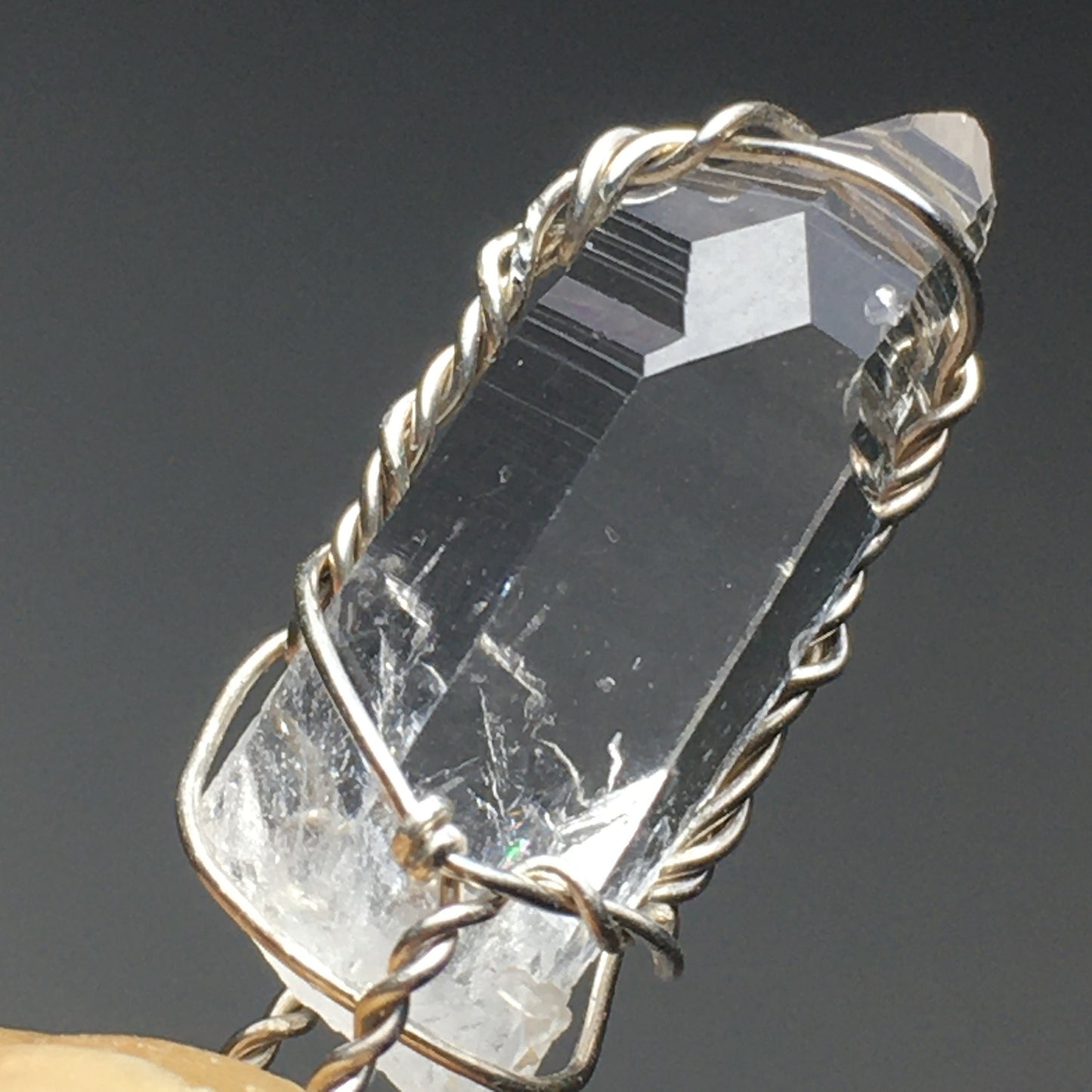 Arkansas Quartz and Silver Pendant