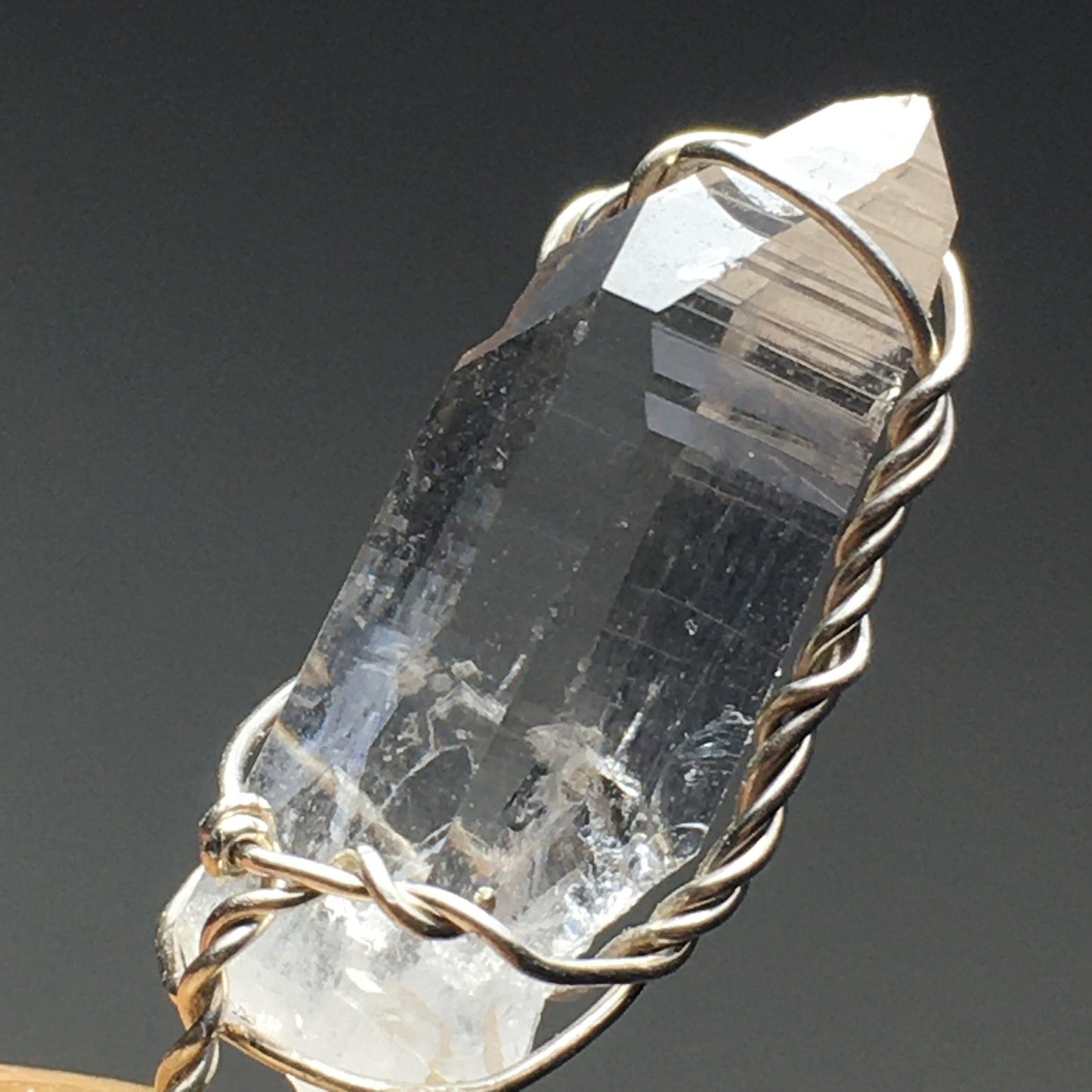 Arkansas Quartz and Silver Pendant