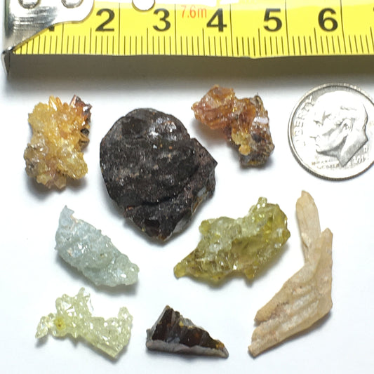35 Gram Lot of Zincite Crystal Clusters (8 Crystals)