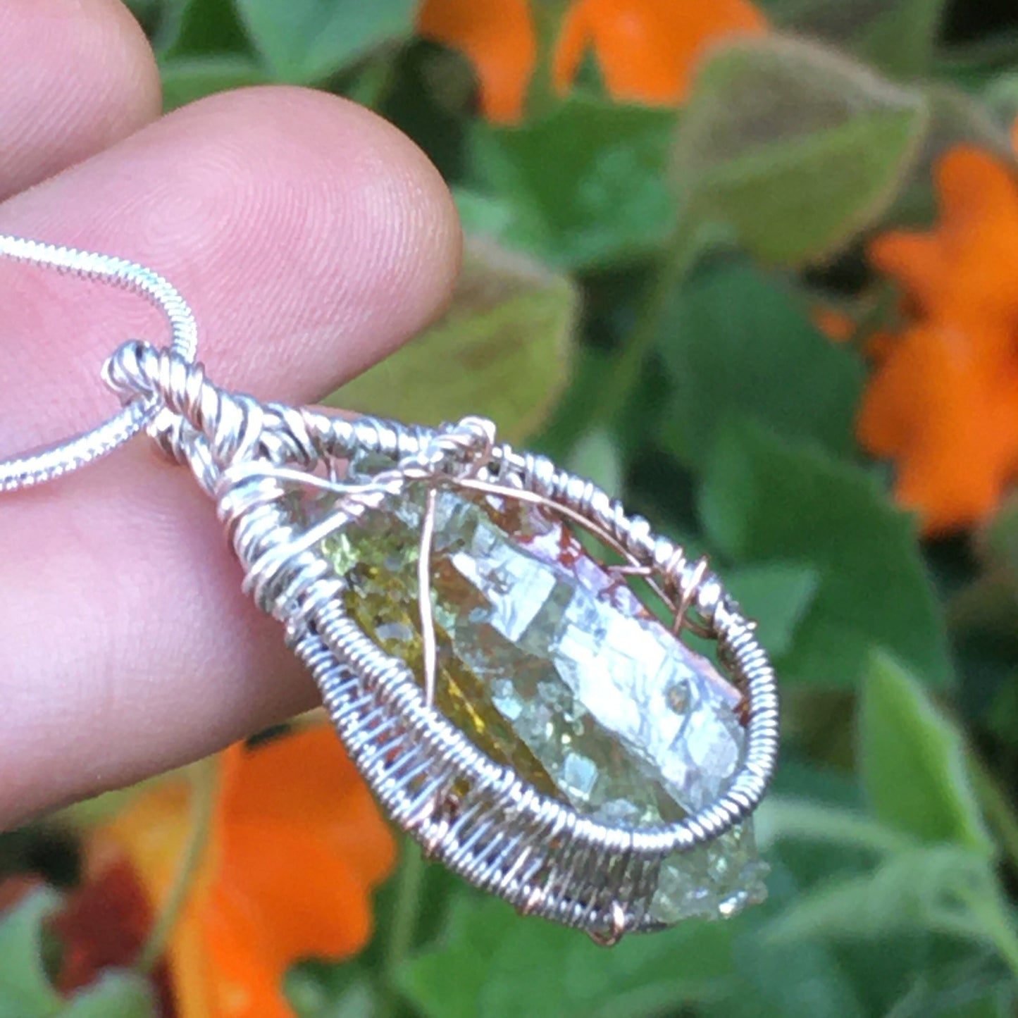 Triple Silesia Zincite Wire Wrap Pendant