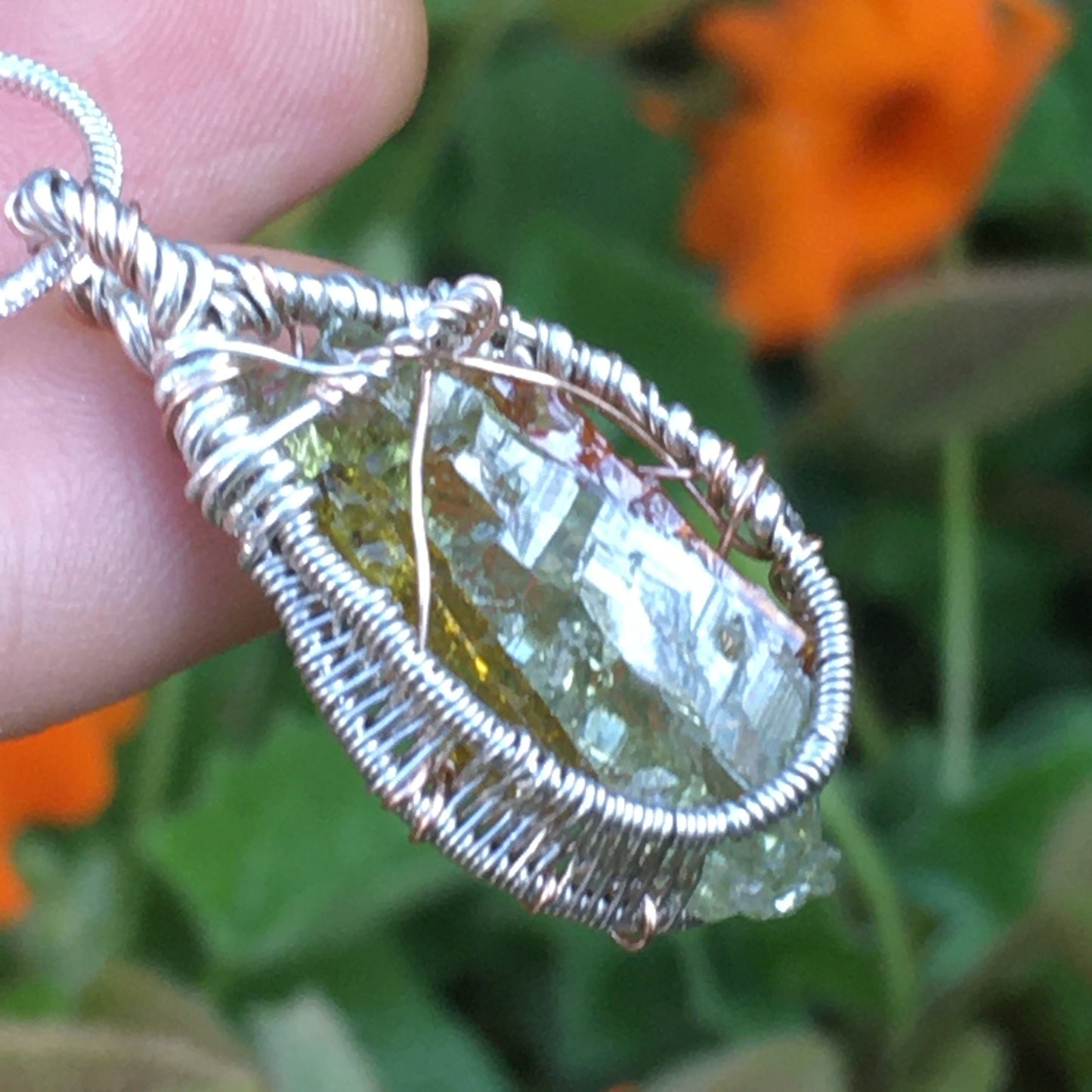 Triple Silesia Zincite Wire Wrap Pendant