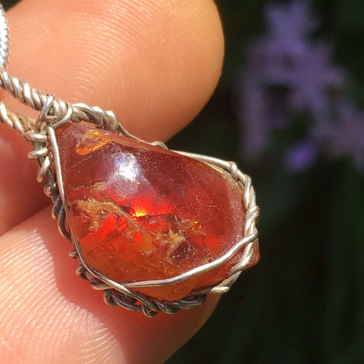 Vibrant Polished Red Zincite With Natural Etchings on Back - Pendant