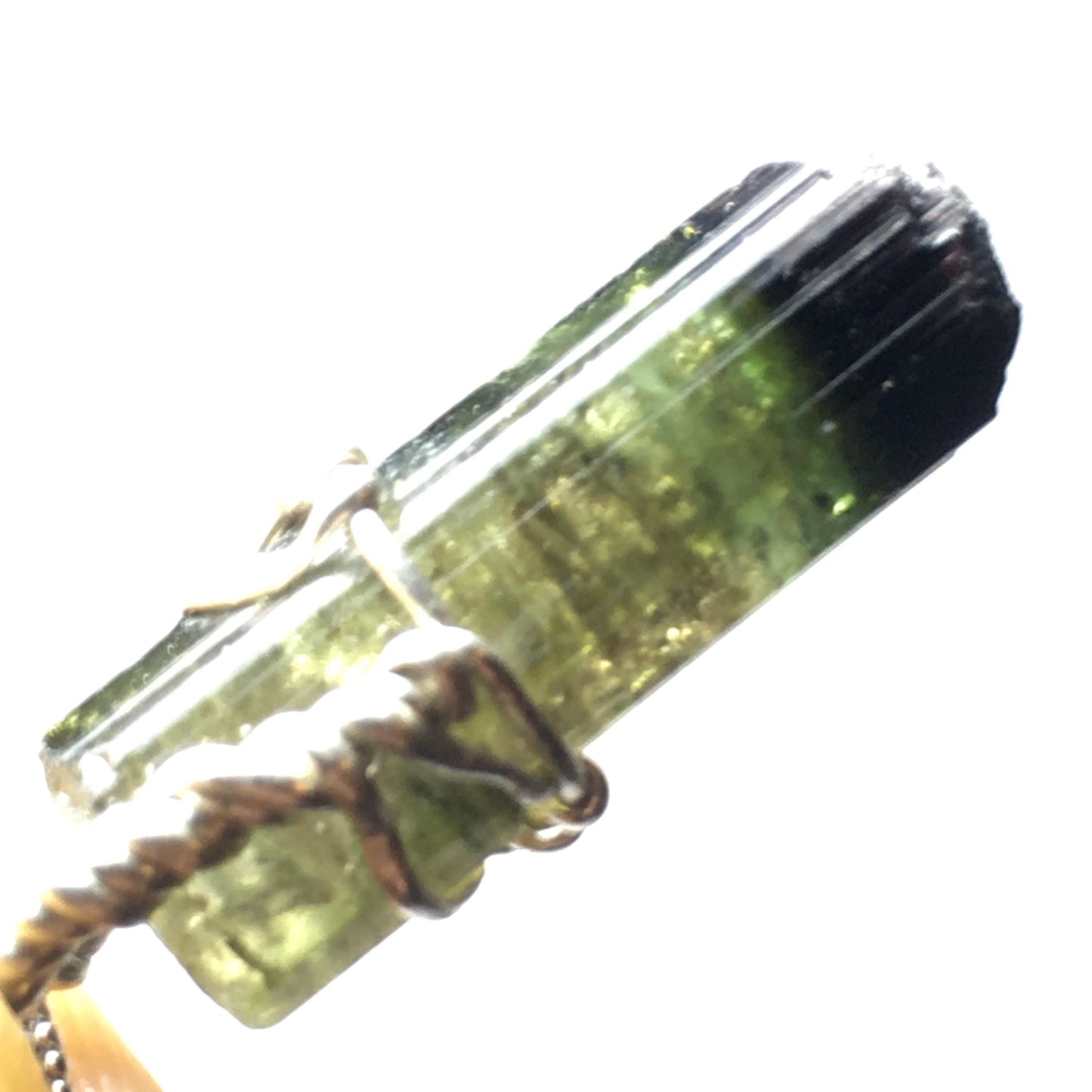 Watermelon "Black-Cap" Tourmaline and Silver Pendant