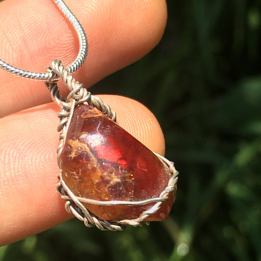 Vibrant Polished Red Zincite With Natural Etchings on Back - Pendant