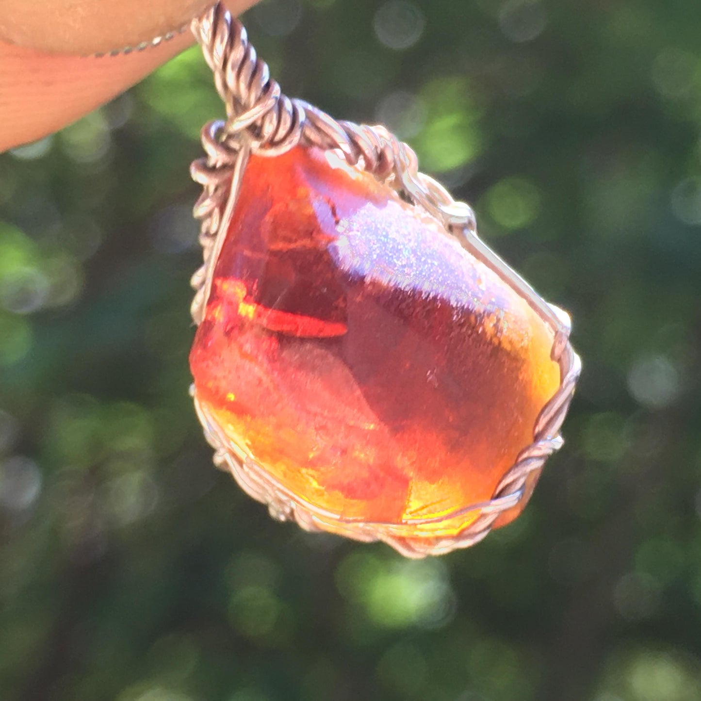Vibrant Polished Red Zincite With Natural Etchings on Back - Pendant