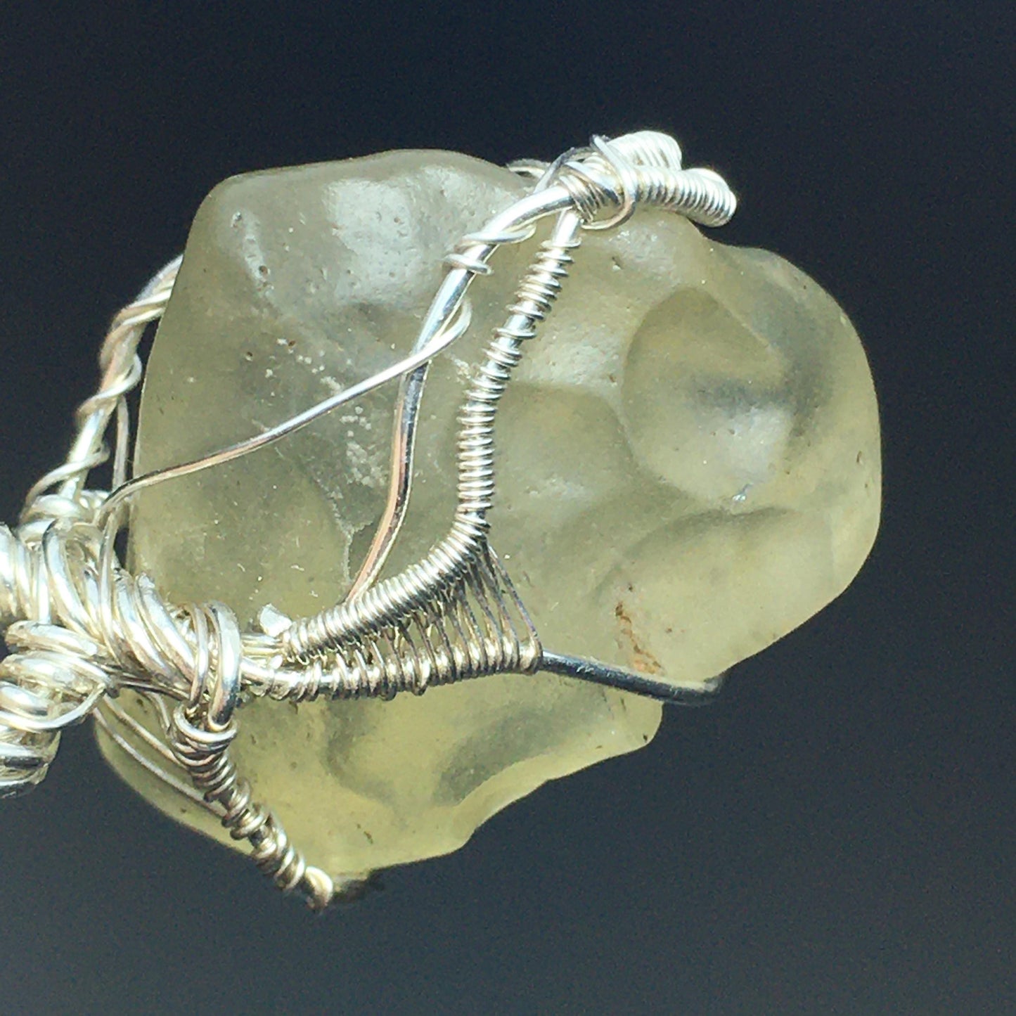 Meteor Libyan Desert Glass and Silver Pendant