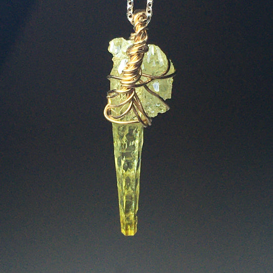 Authentic Zincite Crystal and Gold Pendant