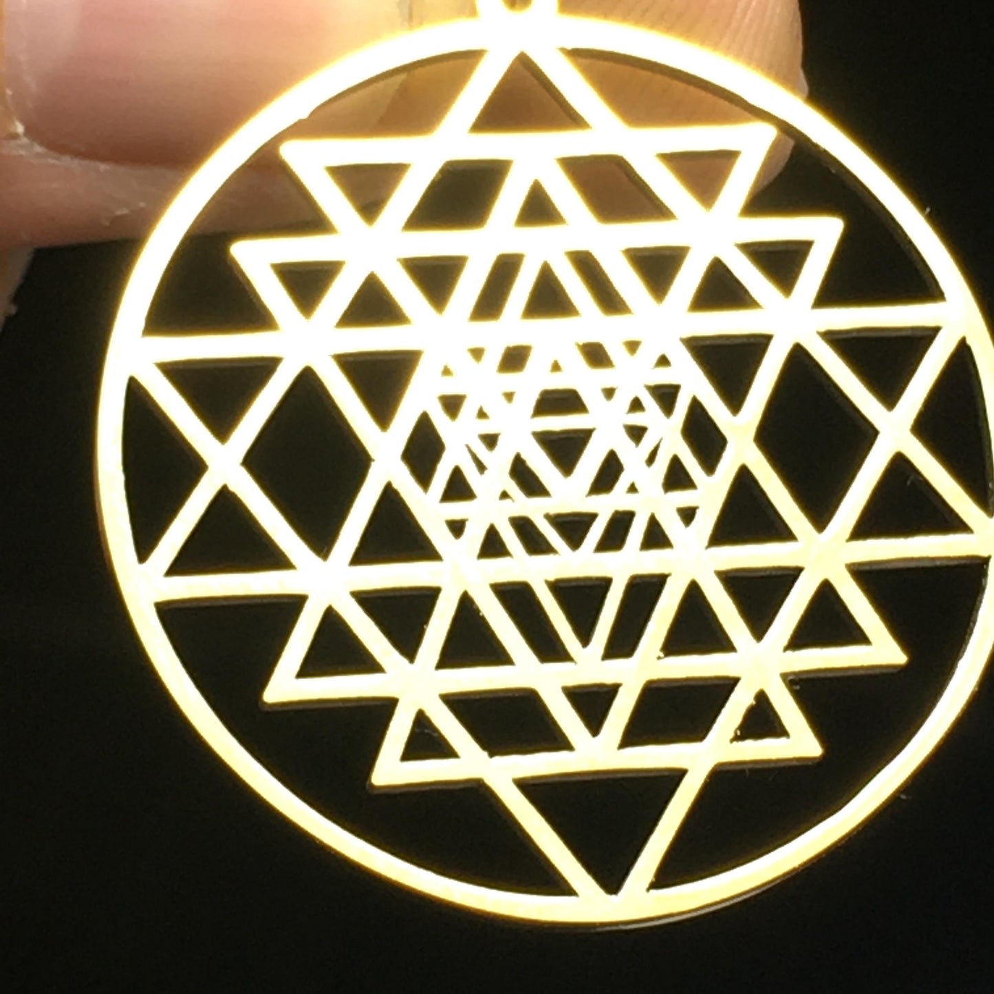 Sri Yantra Goddess Lakshmi Gold-Plated laser cut Good Luck Wealth Abundance