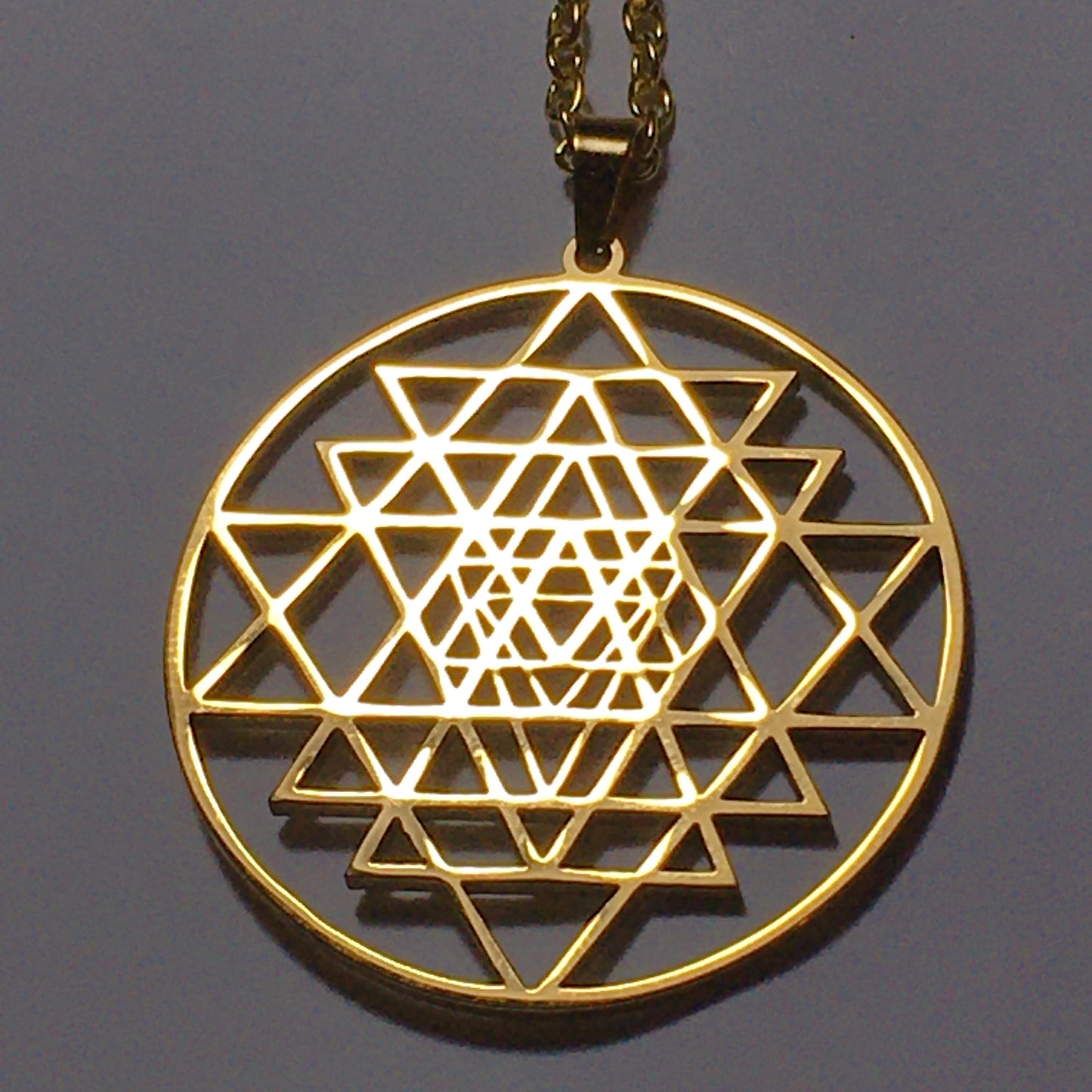 Sri Yantra Goddess Lakshmi Gold-Plated laser cut Good Luck Wealth Abundance
