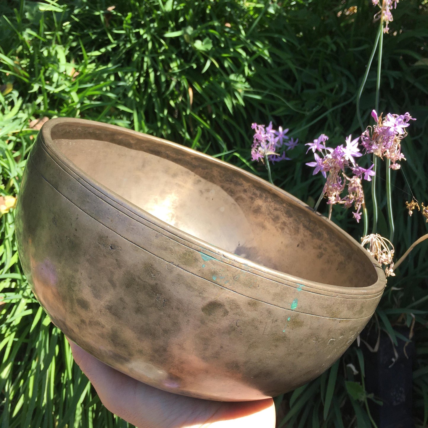 AAA Vintage Hand Hammered Tibetan Singing Bowl 9.75 inches (with video link)