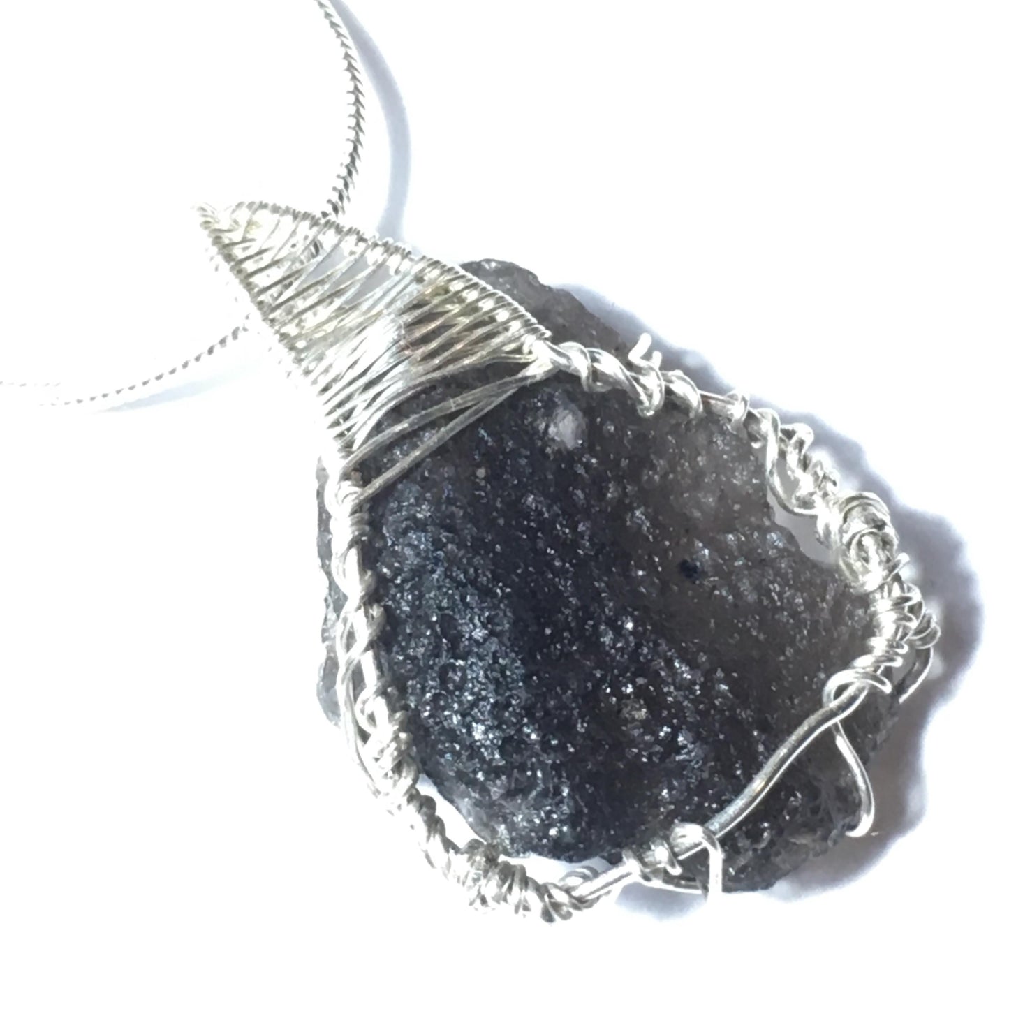 Tektite Meteorite and Silver Pendant