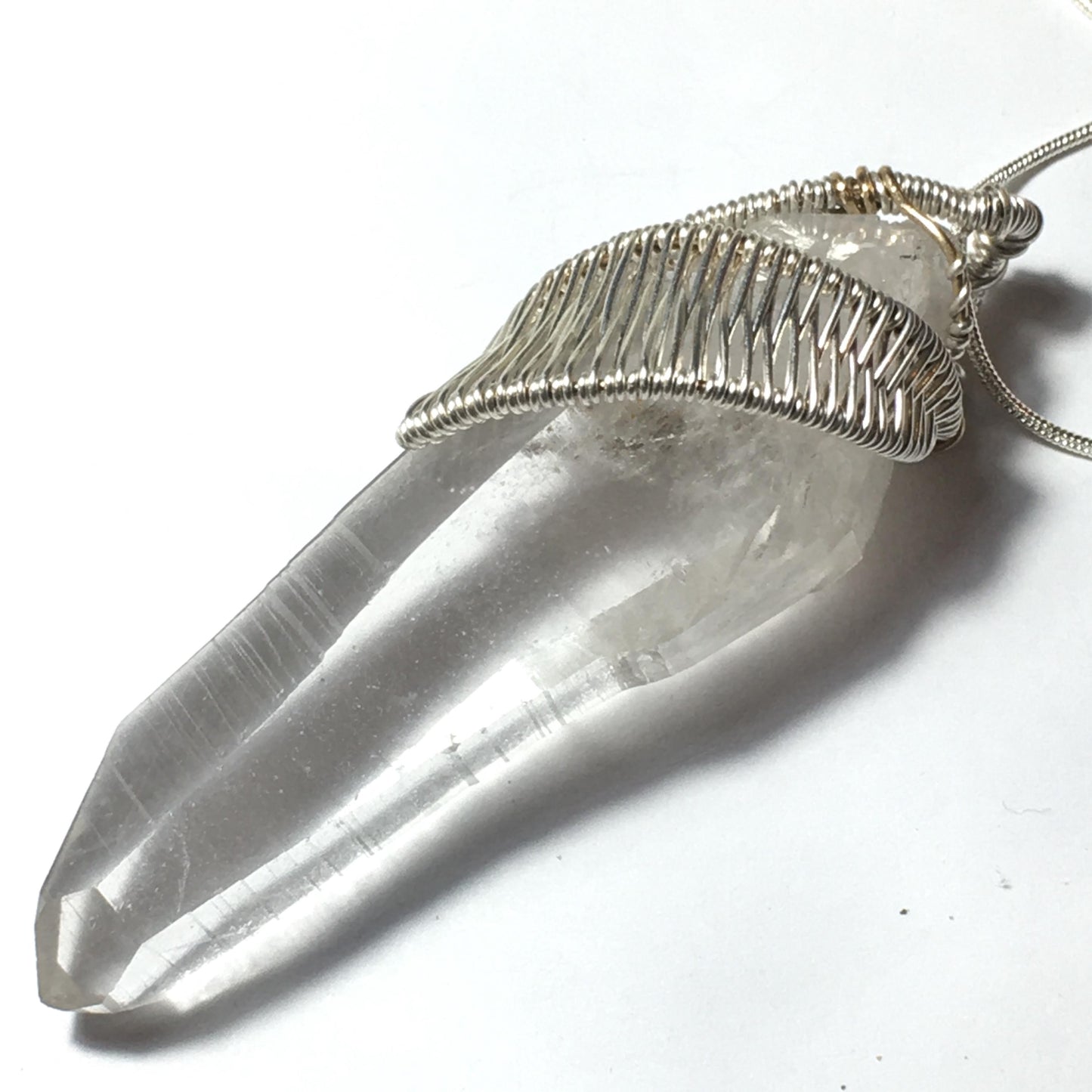 Quartz Crystal and Silver Pendant