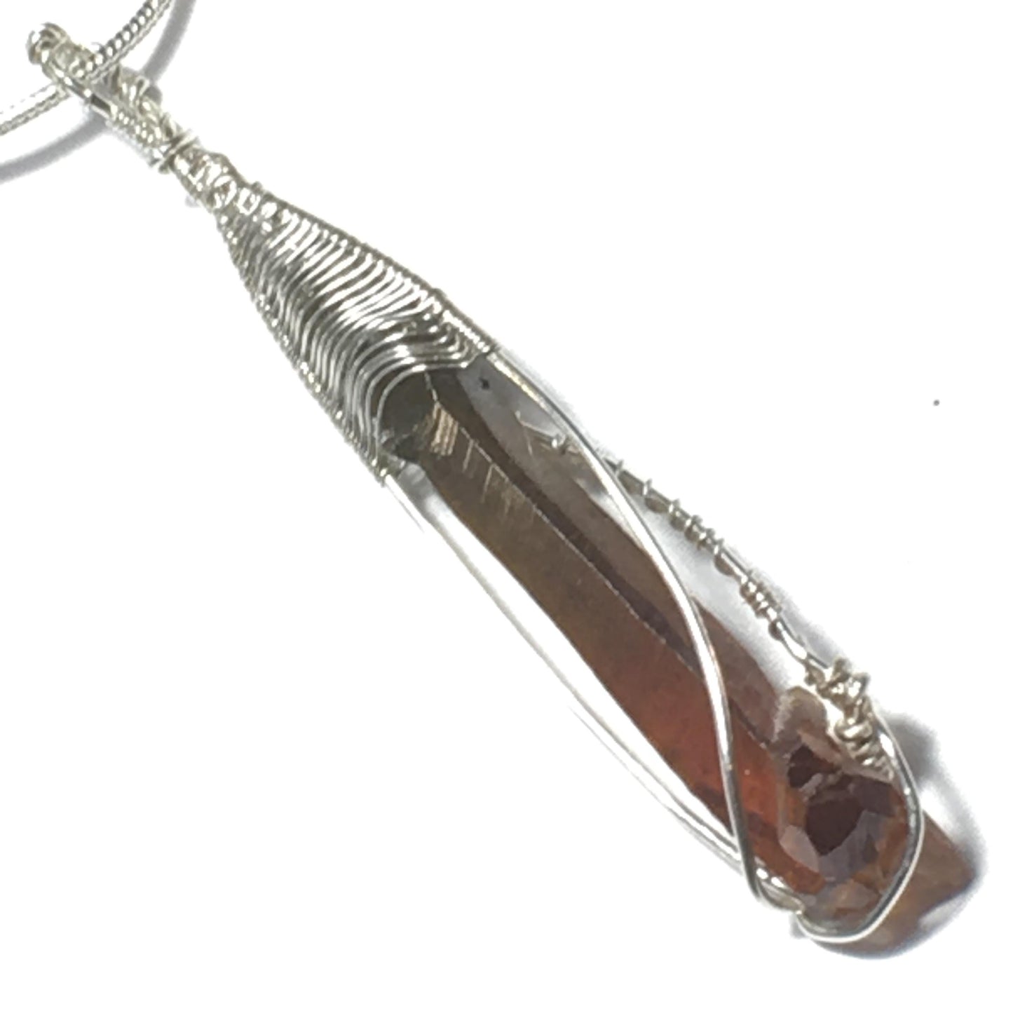 Green and Orange Zincite 925 Sterling Silver Crystal Jewelry Necklace Pendant